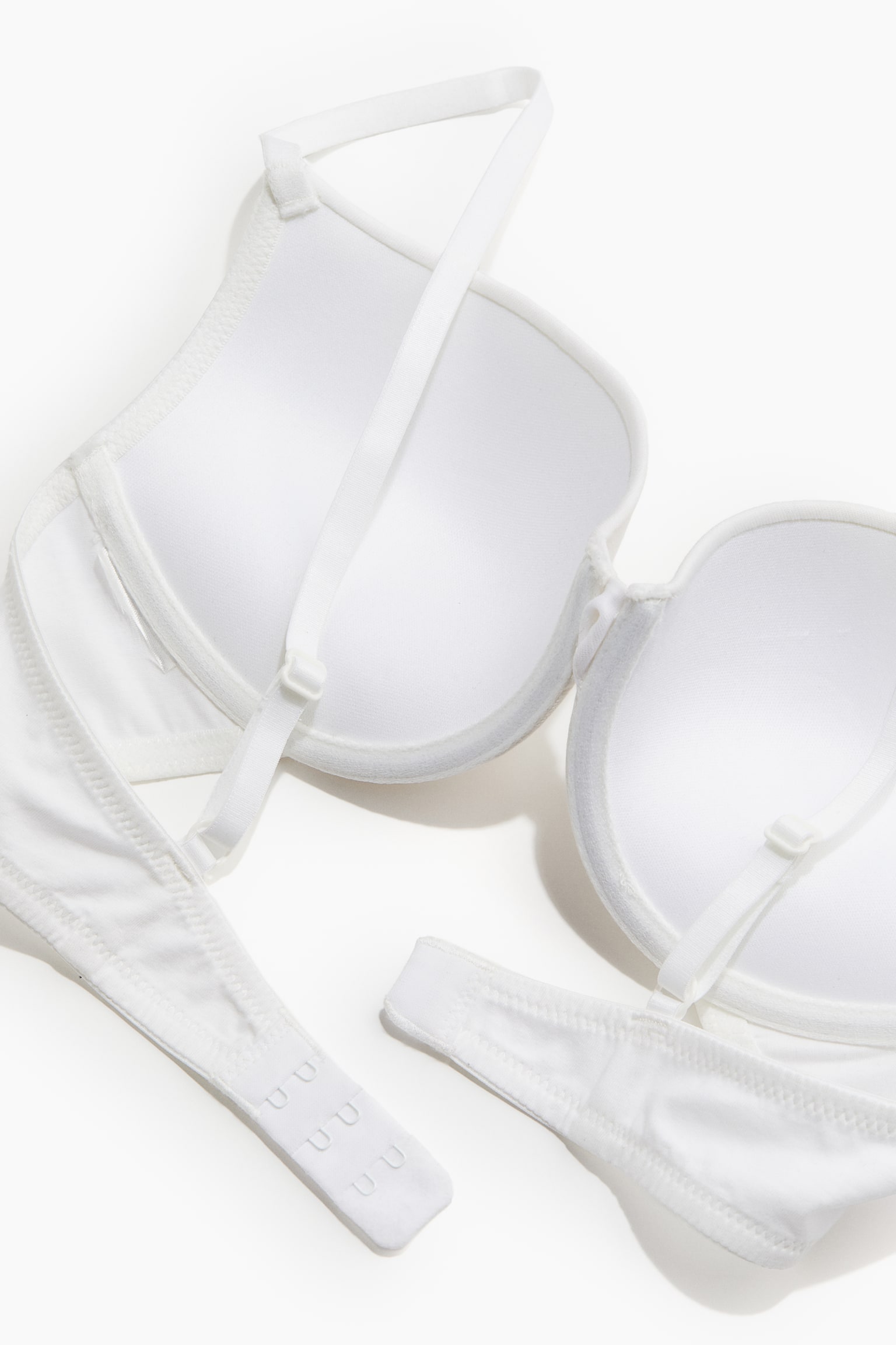 Cotton Push Up Bra - White/Black/Light grey marle/Powder pink - 4