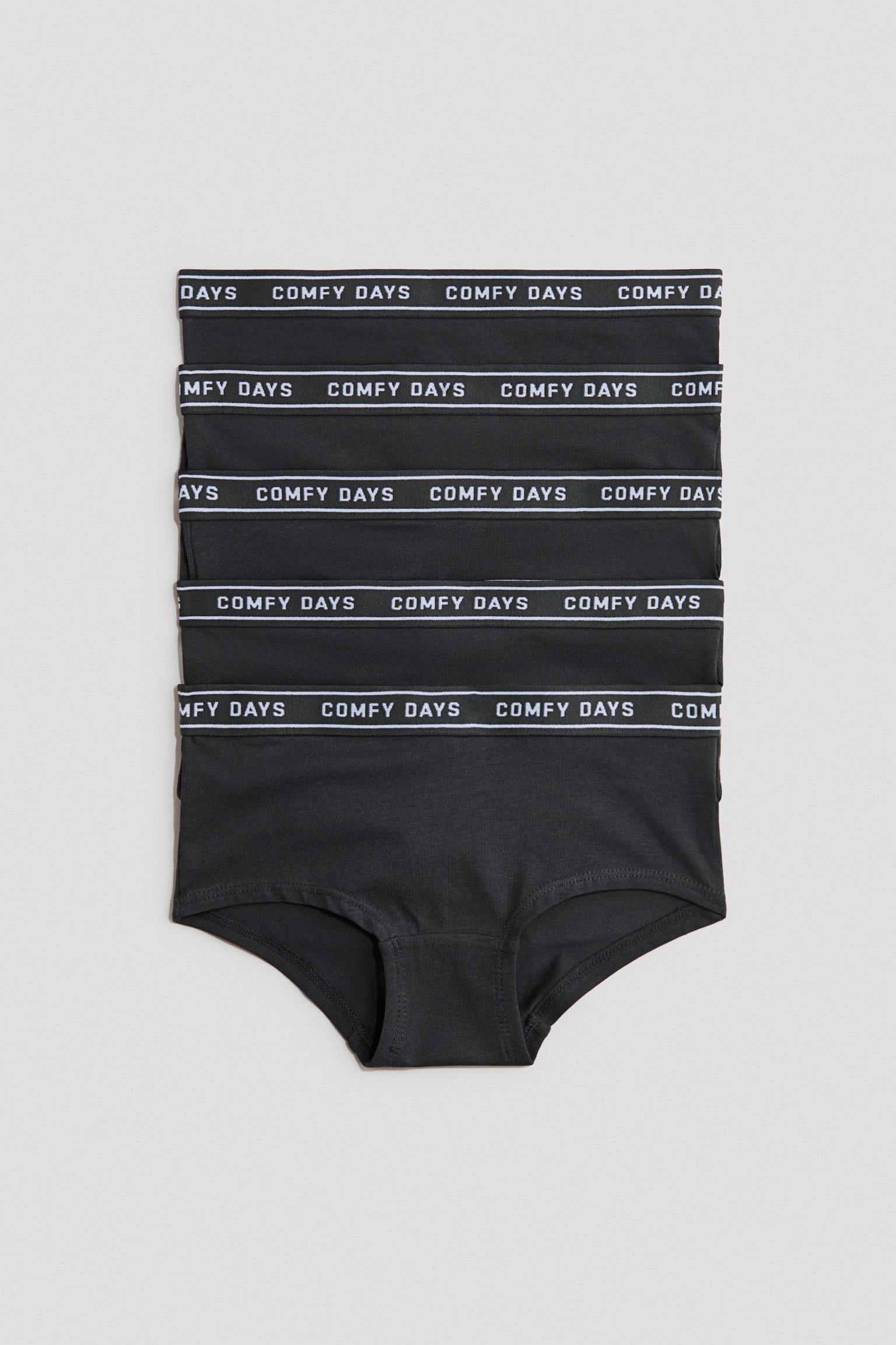 5-pack cotton hipster briefs - Black/White/Light beige marl/White