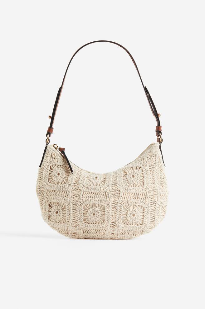 Crochet-look shoulder bag - Light beige - 2