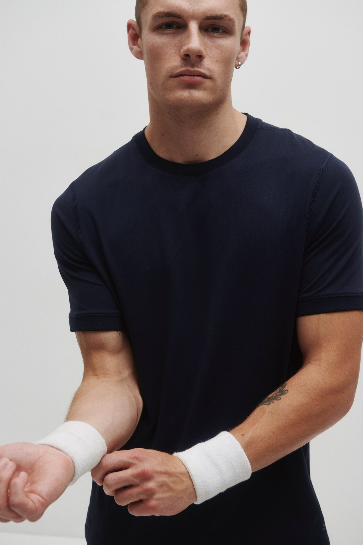 Regular Fit Tennis T-shirt  with DryMove™ - Navy blue/White/Dark coffee - 1