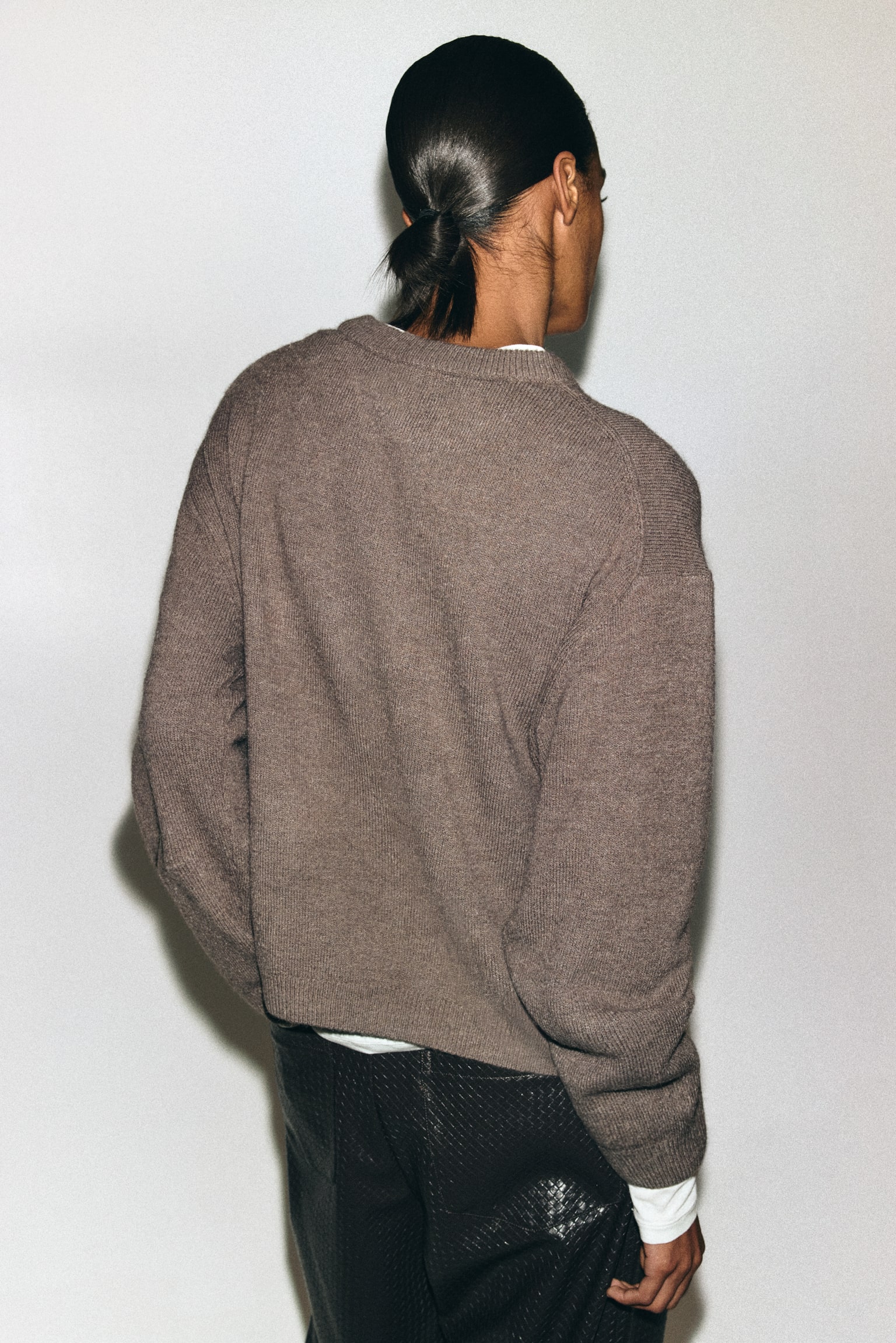 Knitted jumper - Dark mole/Light beige marl/Cream/Light mole marl/Light pink/Sage green/Red/Black/Light pink/Light yellow/Cream/Striped/Black/Striped/Green/Dark green/Brown/Cream - 5