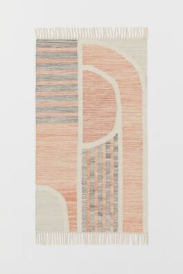 Patterned Wool-blend Rug - Light orange/patterned - Home All | H&M US