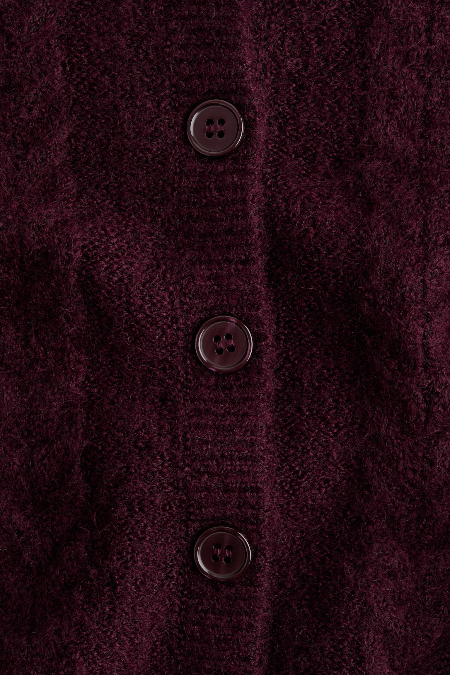 Cable-Knit Cardigan - Plum red/Light beige melange/Pale blue/Light coral pink - 3