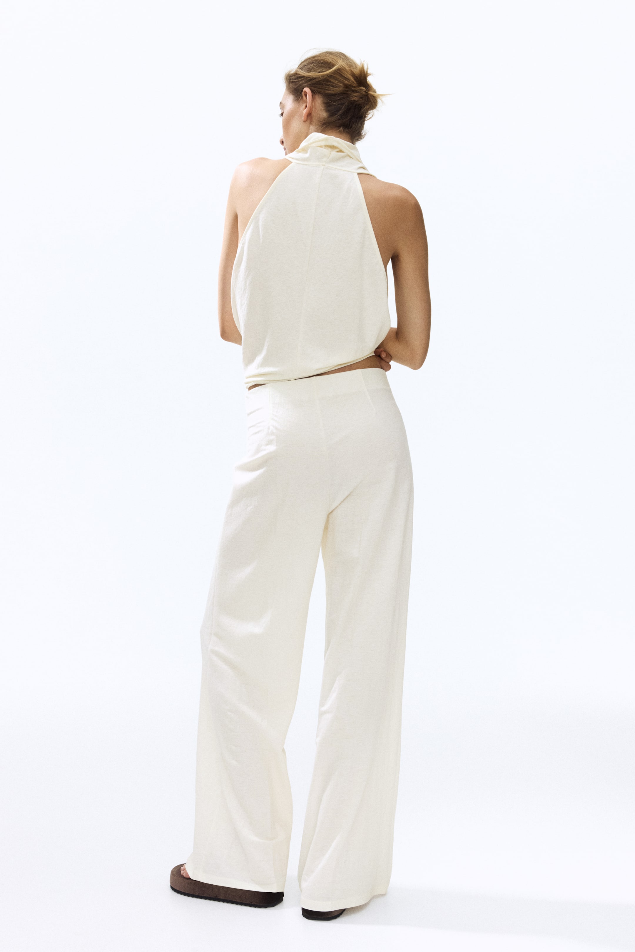 Wide-Leg Pull-On Pants