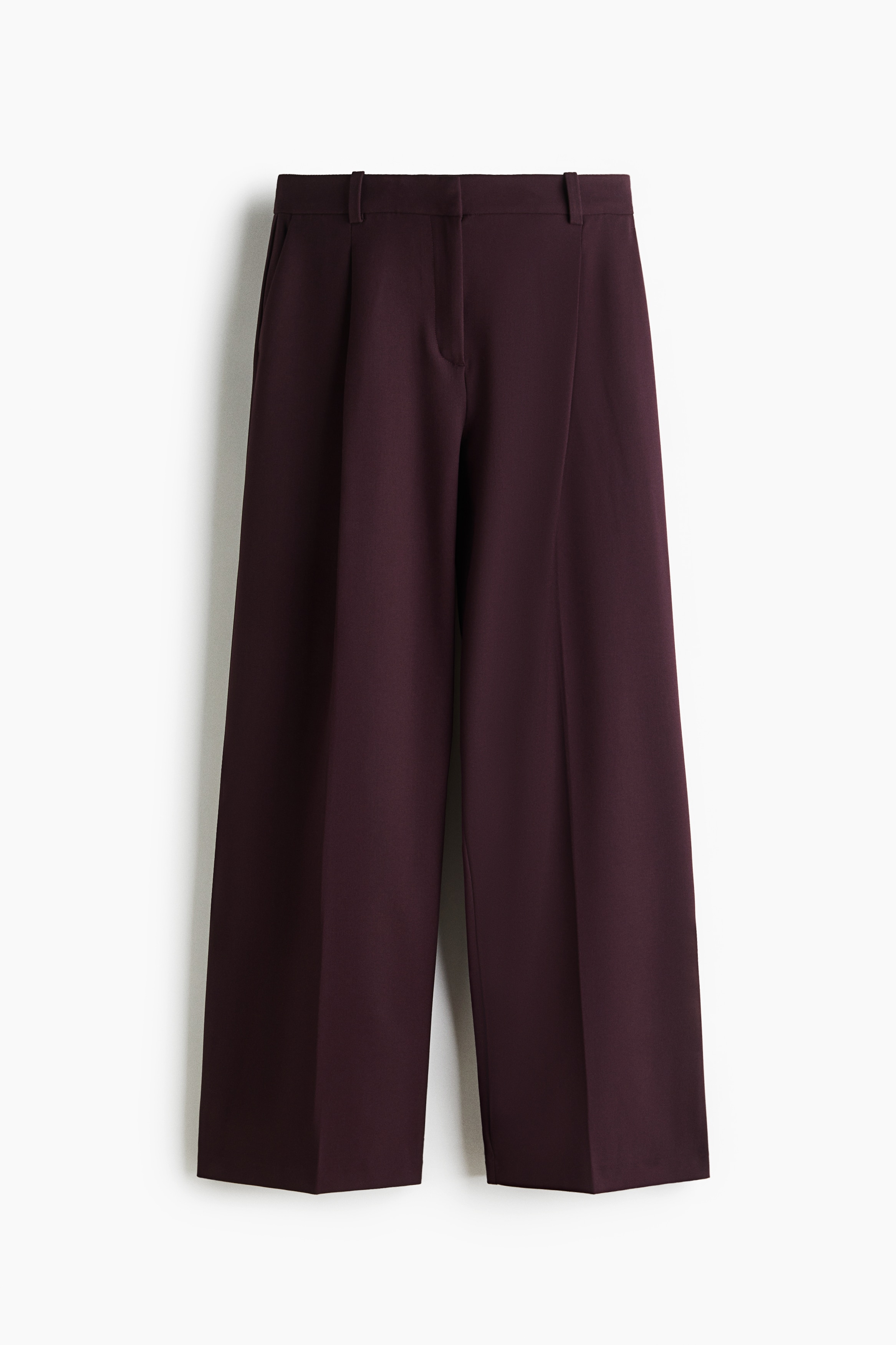Wide-Leg Dress Pants - Burgundy/Dark gray/checked