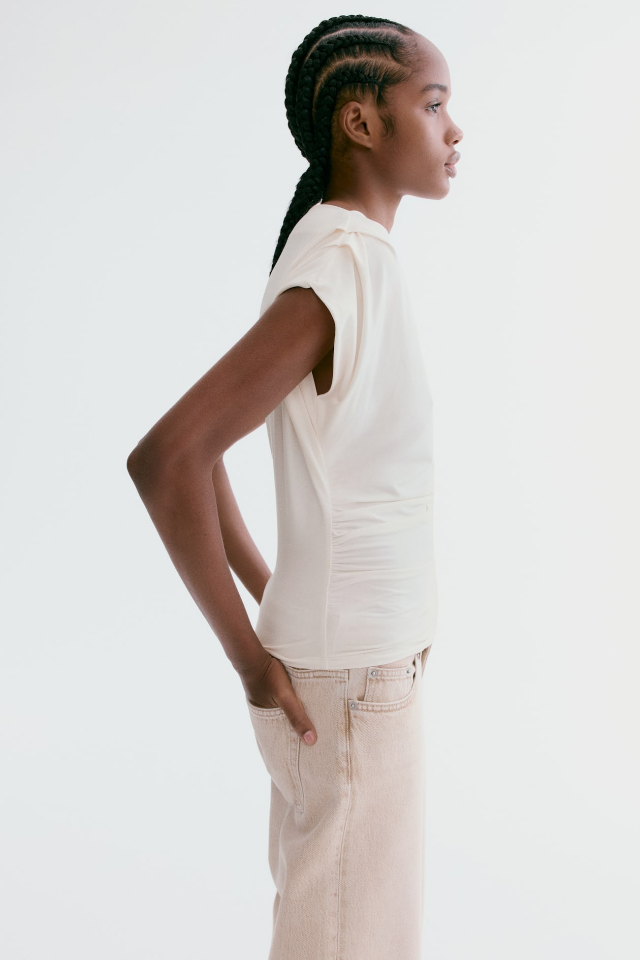 Draped Boat-Neck Top - image 2
