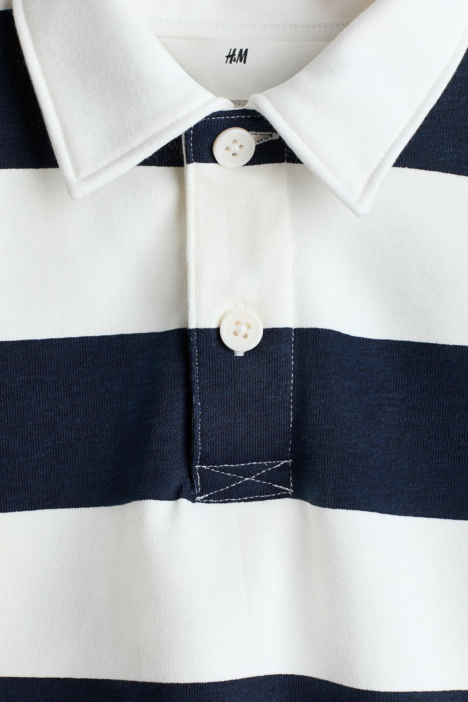 Rugby shirt - White/Navy blue/White/Dark green - 2