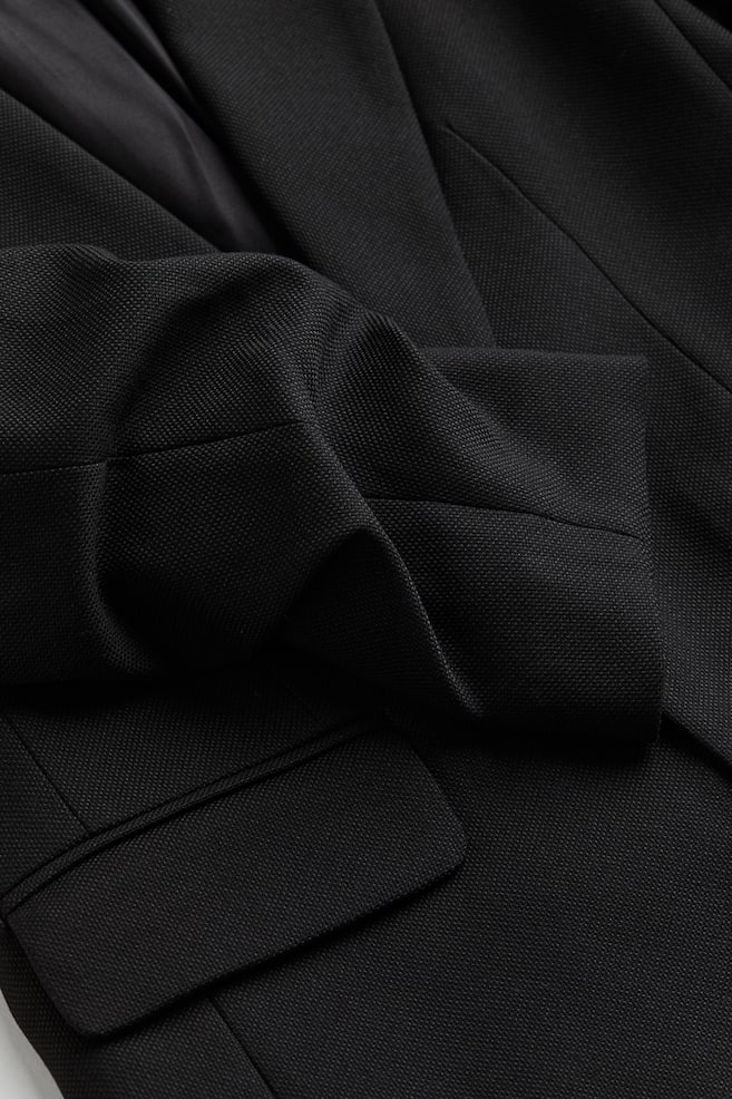 Gathered-sleeve blazer - Black/Beige/Light beige - 5