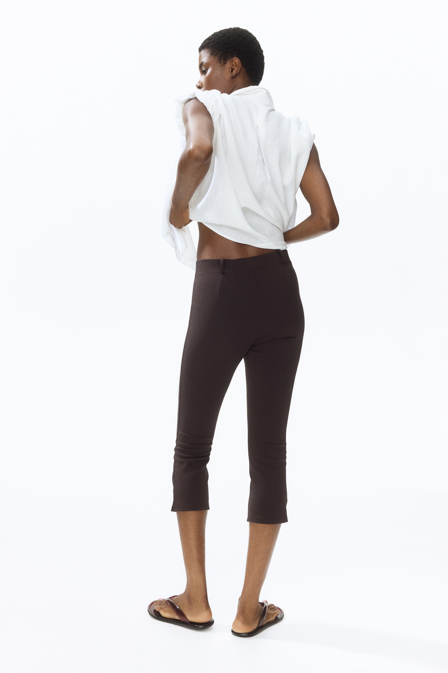 Женские леггинсы H&M Capri, цвет: Тёмный коричневый — фото 4
