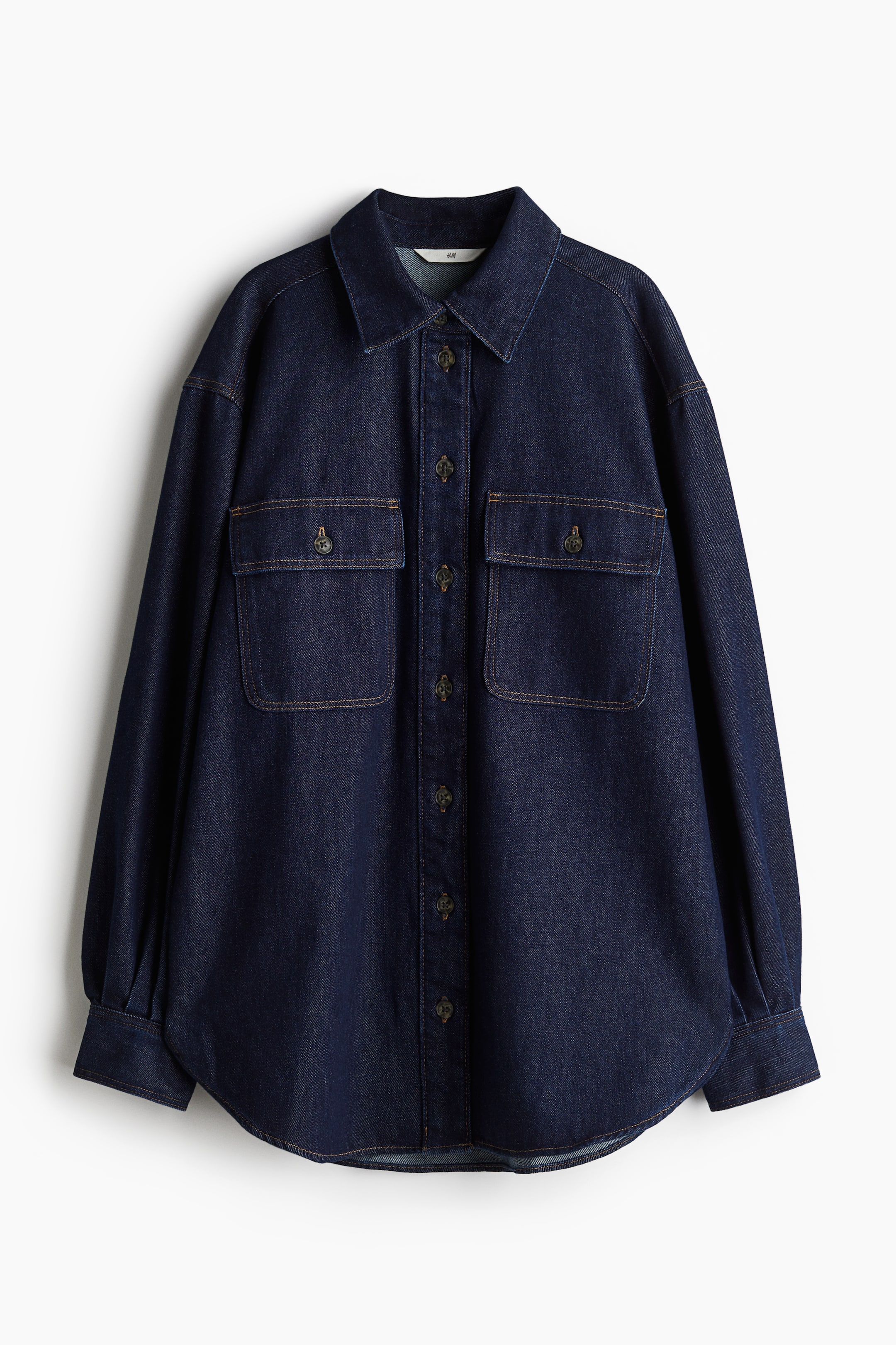 Loose-Fit Denim Shirt - Dark denim blue - Ladies | H&M US