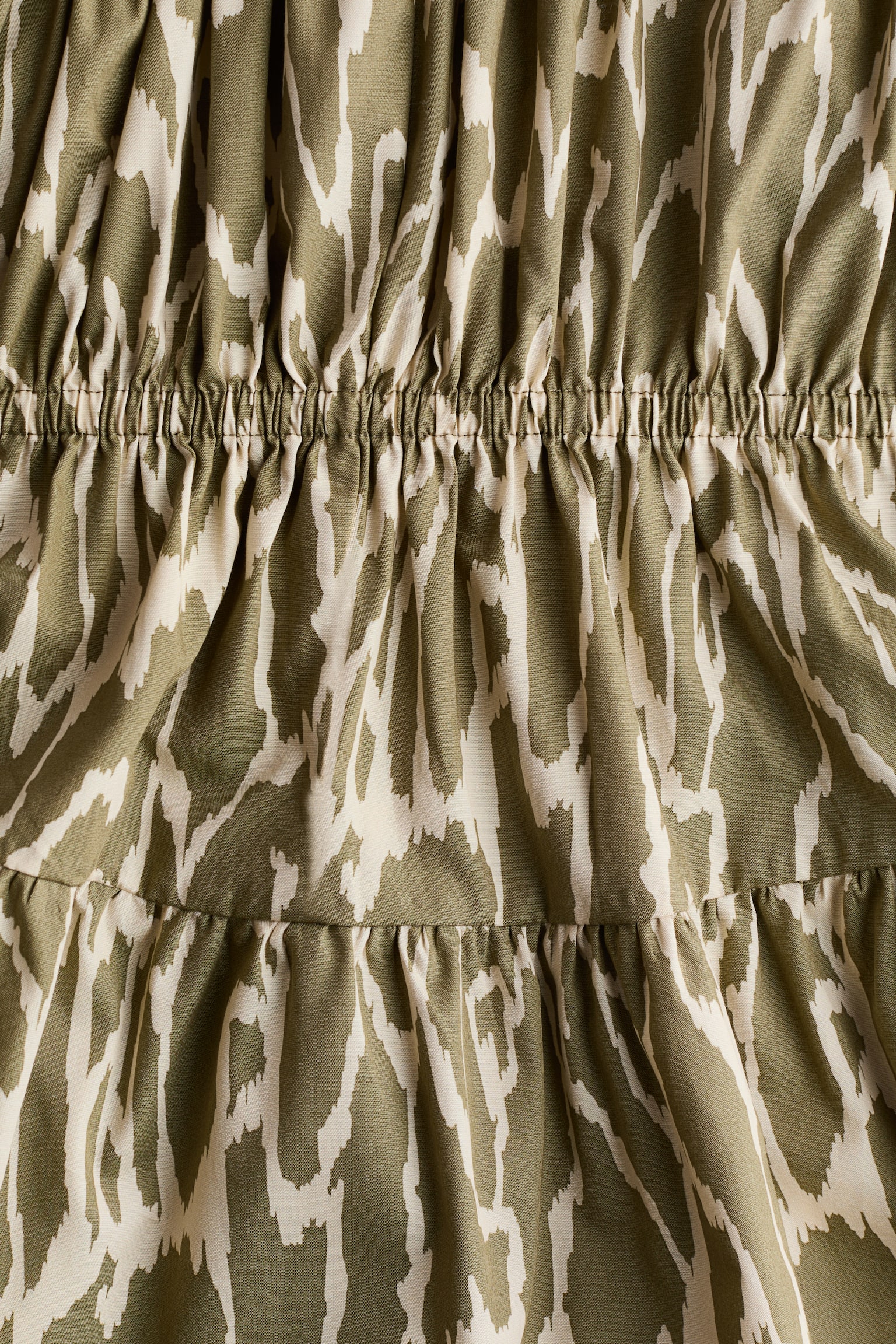 Drawstring-detail poplin dress - Dusty green/Patterned/Dark orange/Paisley pattern/Light turquoise - 4