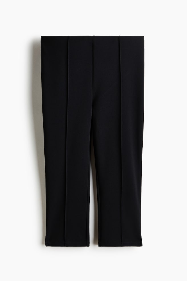 Creased Capri Leggings - Black/Dark brown - 1