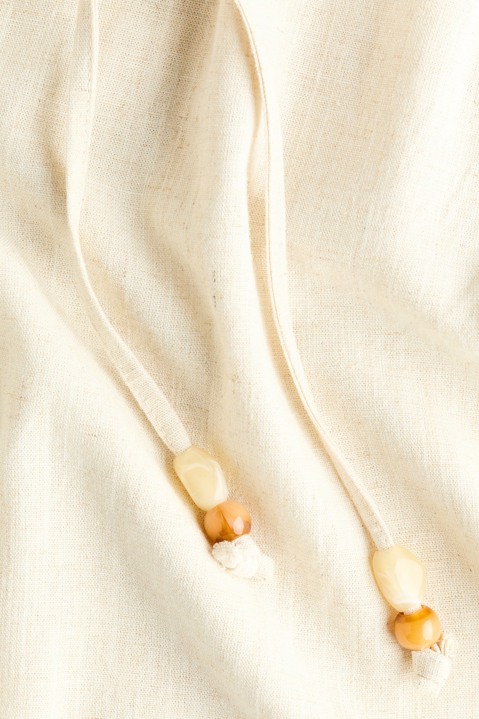 Quần dài linen pha có dây rút - Màu be nhạt/Màu đỏ gỉ sắt/Màu xanh ô-liu/Màu đen - 2