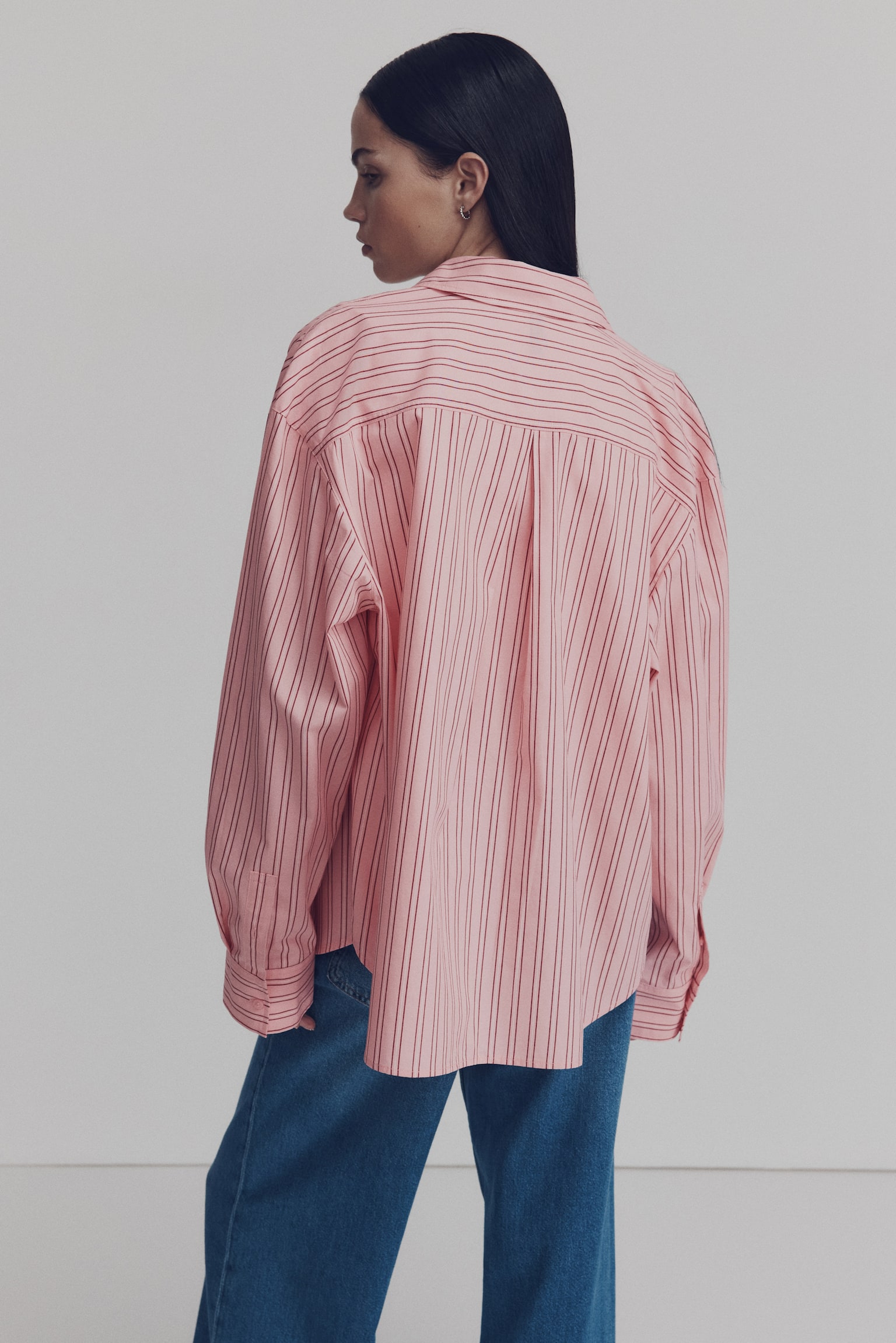 Oversized cotton shirt - Pink/Striped/White/Light blue/Striped/Blue/White/Striped/Blue/Checked - 4