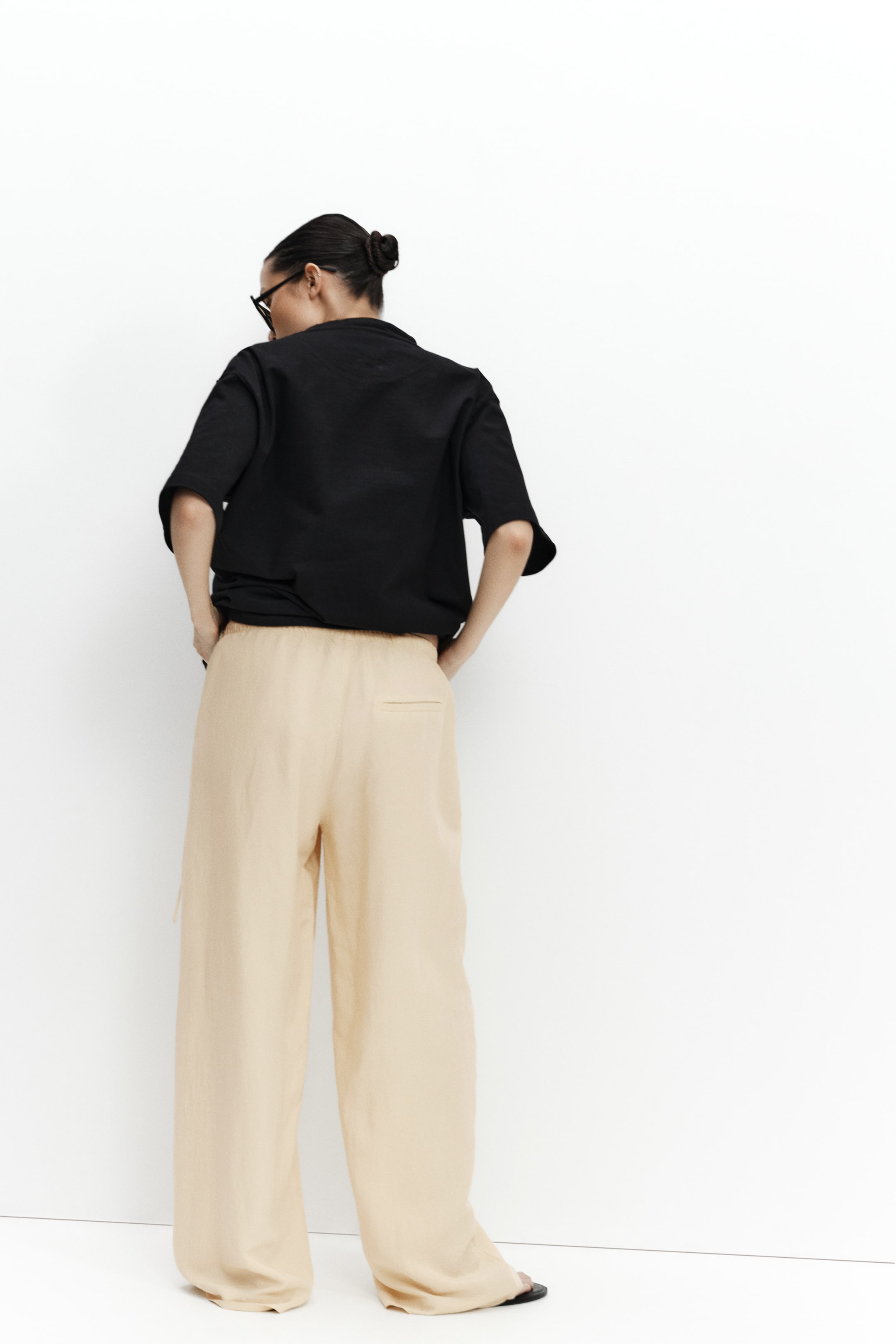 MAMA Linen-Blend Drawstring Pants