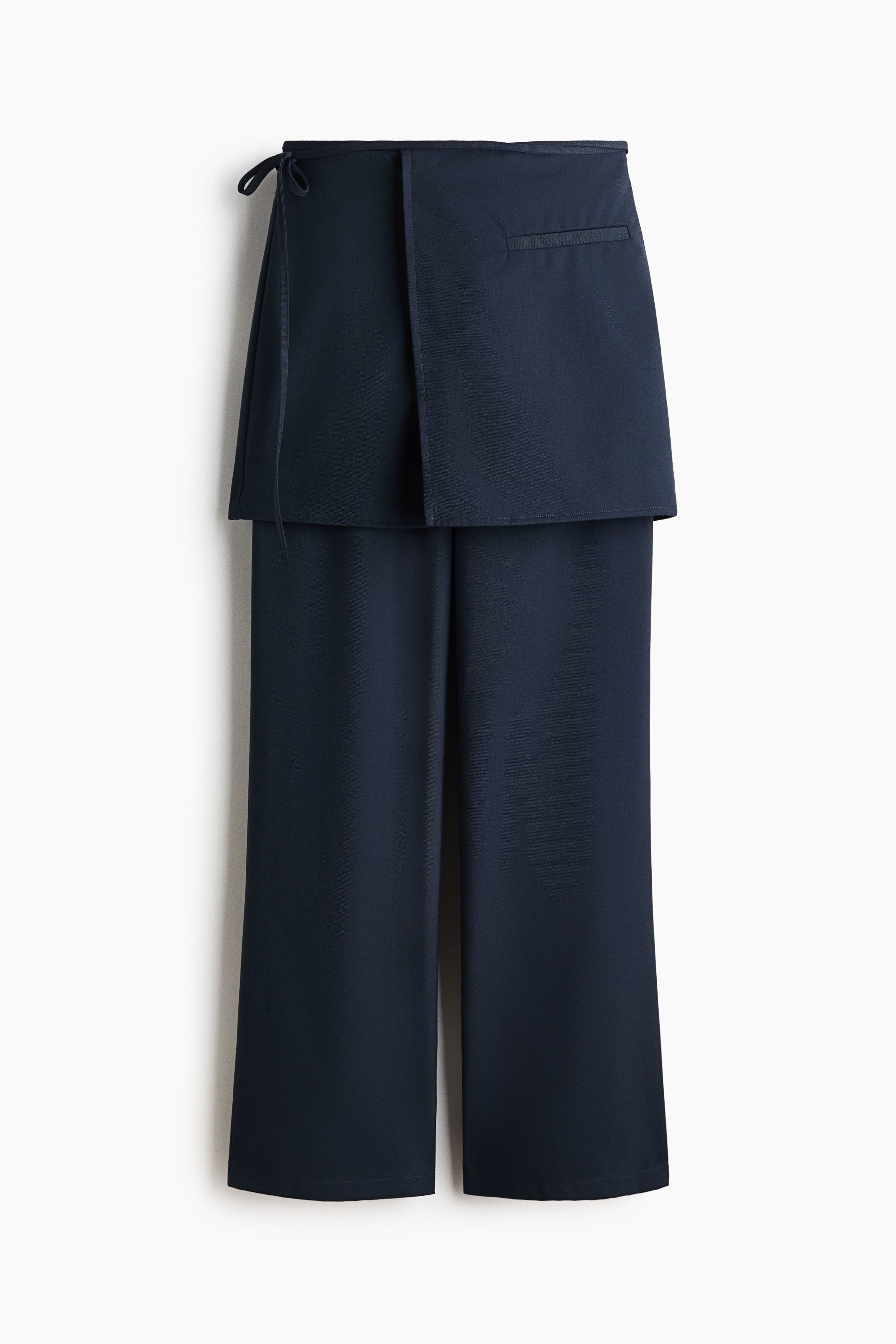 Skirt-layered trousers - 네이비 블루/블랙/라이트 데님 블루