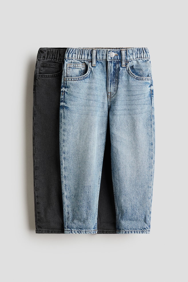 2-pack Loose Fit Tapered Leg Jeans - Denim blue/Black/Black/Denim blue - 1