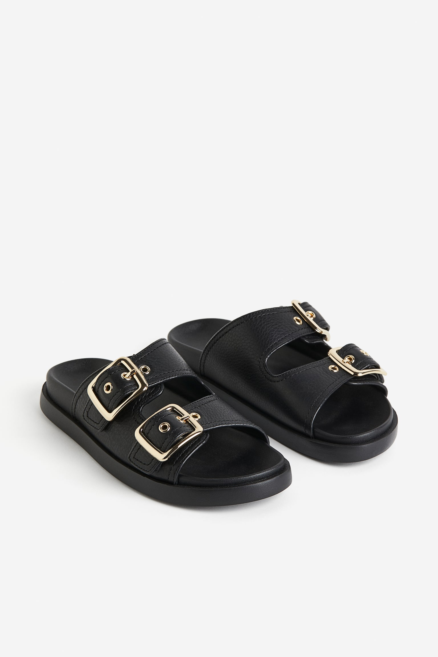 Leather Sandals - Black - 6