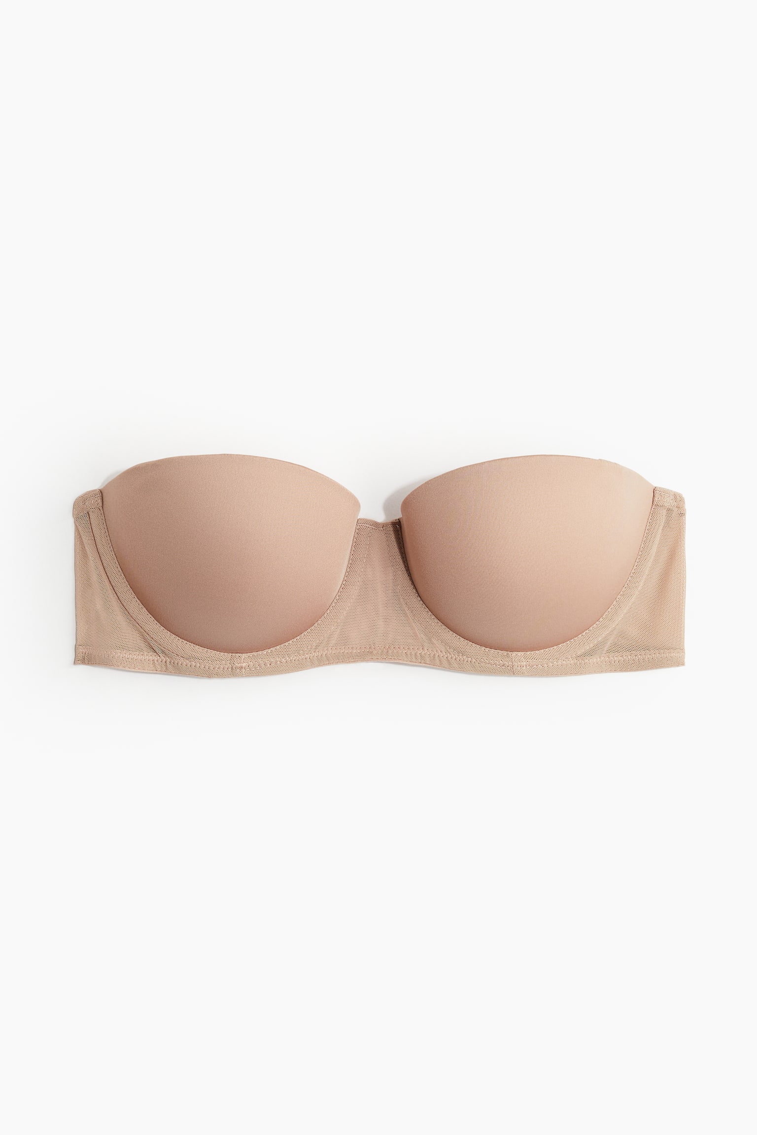 Padded Microfibre Balconette Bra - Beige/Black/White - 1