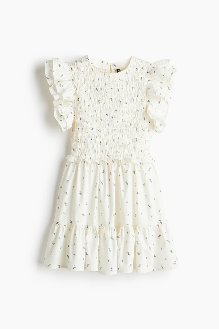 Flutter-sleeved poplin dress