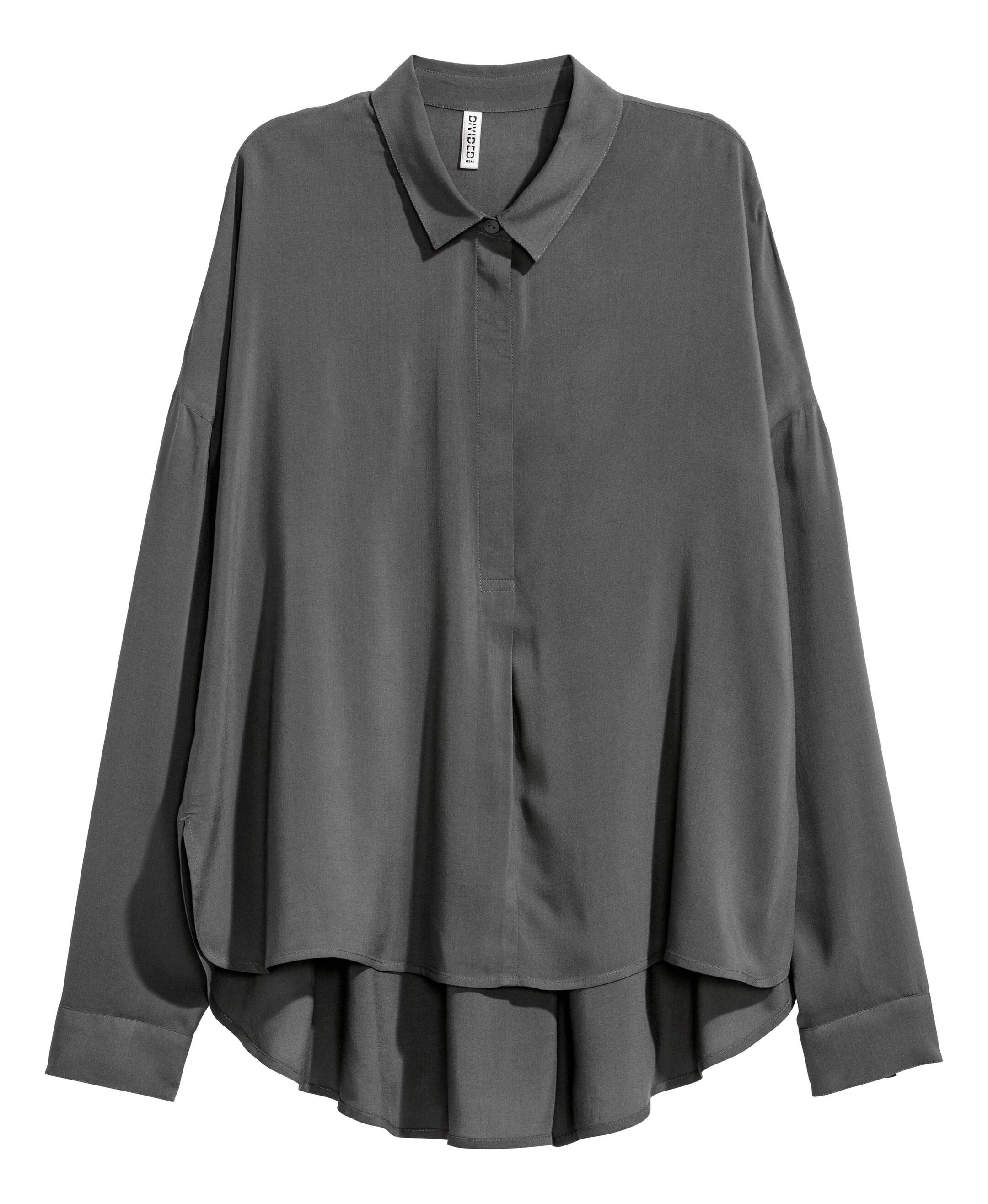 Zobacz większy obraz: Szeroka koszula - Ciemnoszary - ONA | H&M PL 1