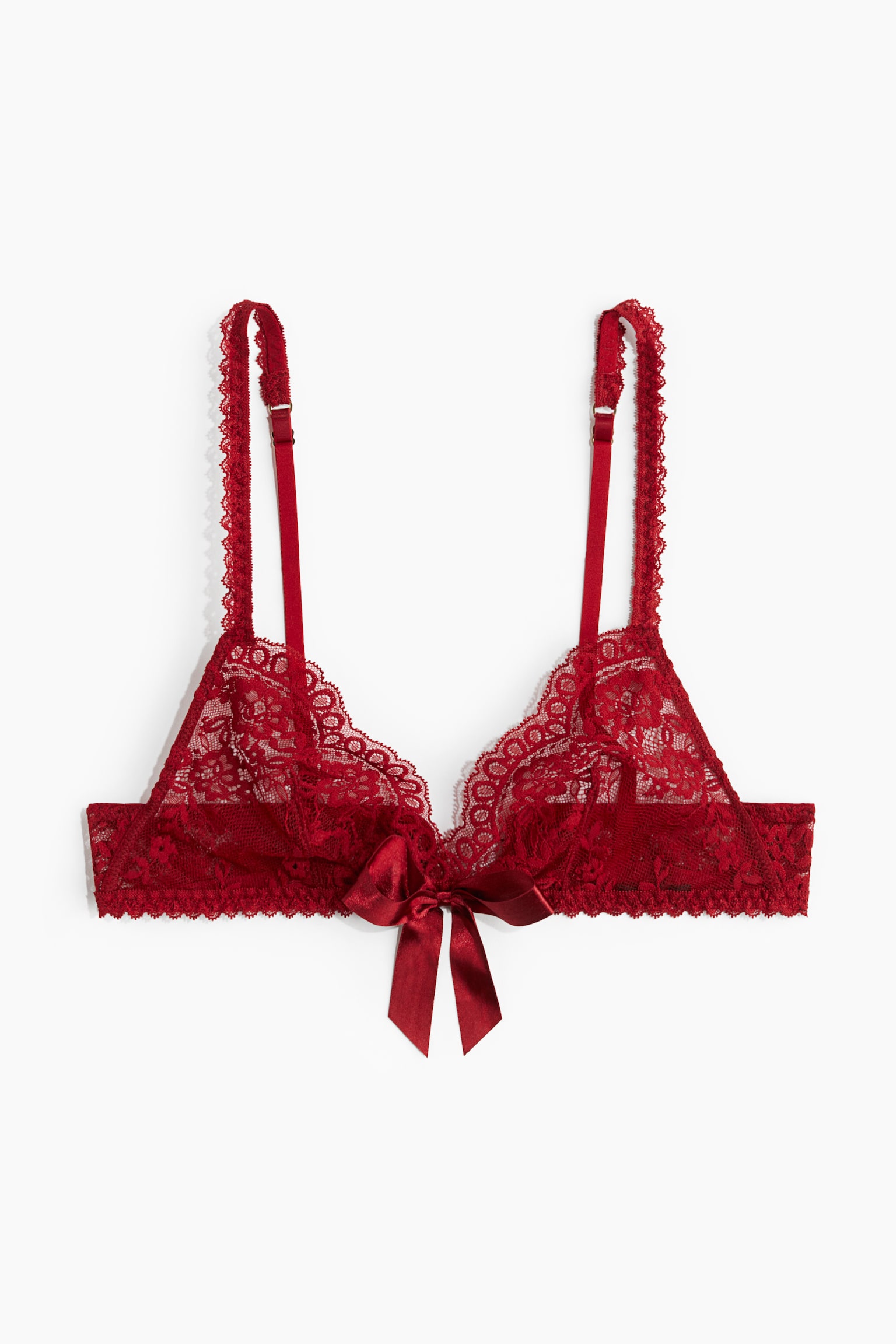 Soft lace bra - Dark red/Black - 2