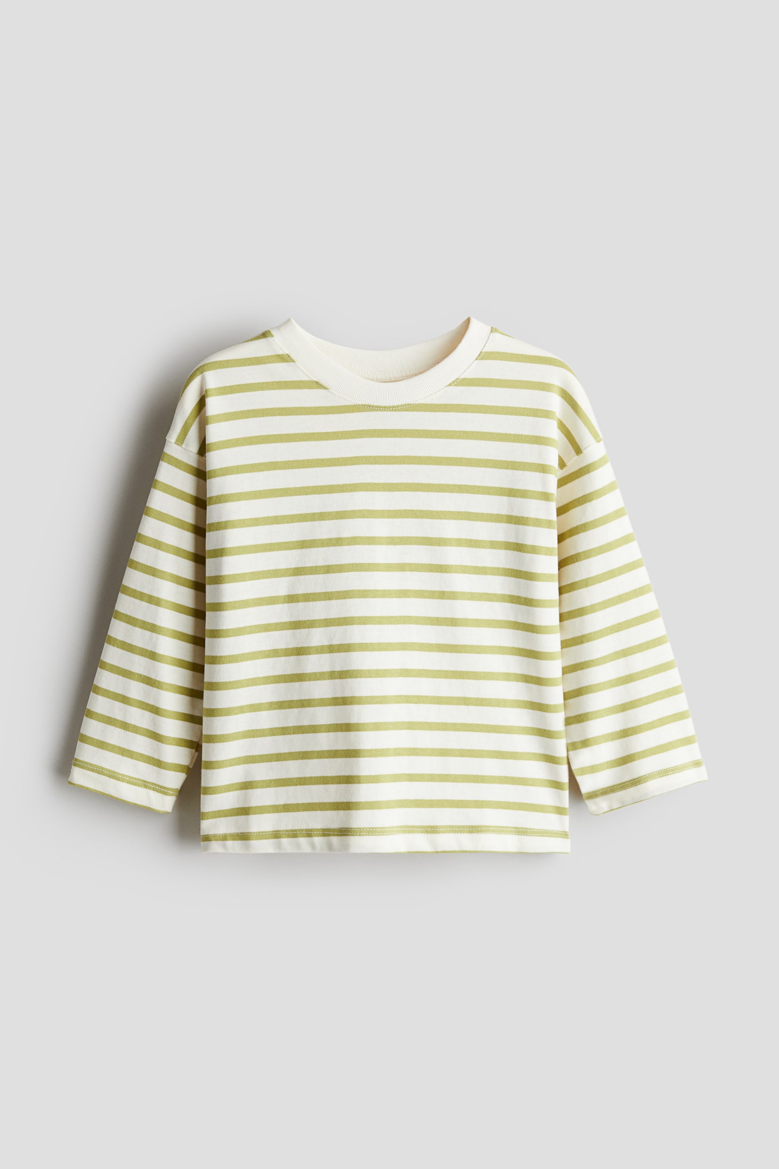 Long-sleeved T-shirt - Green/Striped/Dark green/Striped/White/Black striped/White/Beige/White striped/Dark blue/Light grey - 1