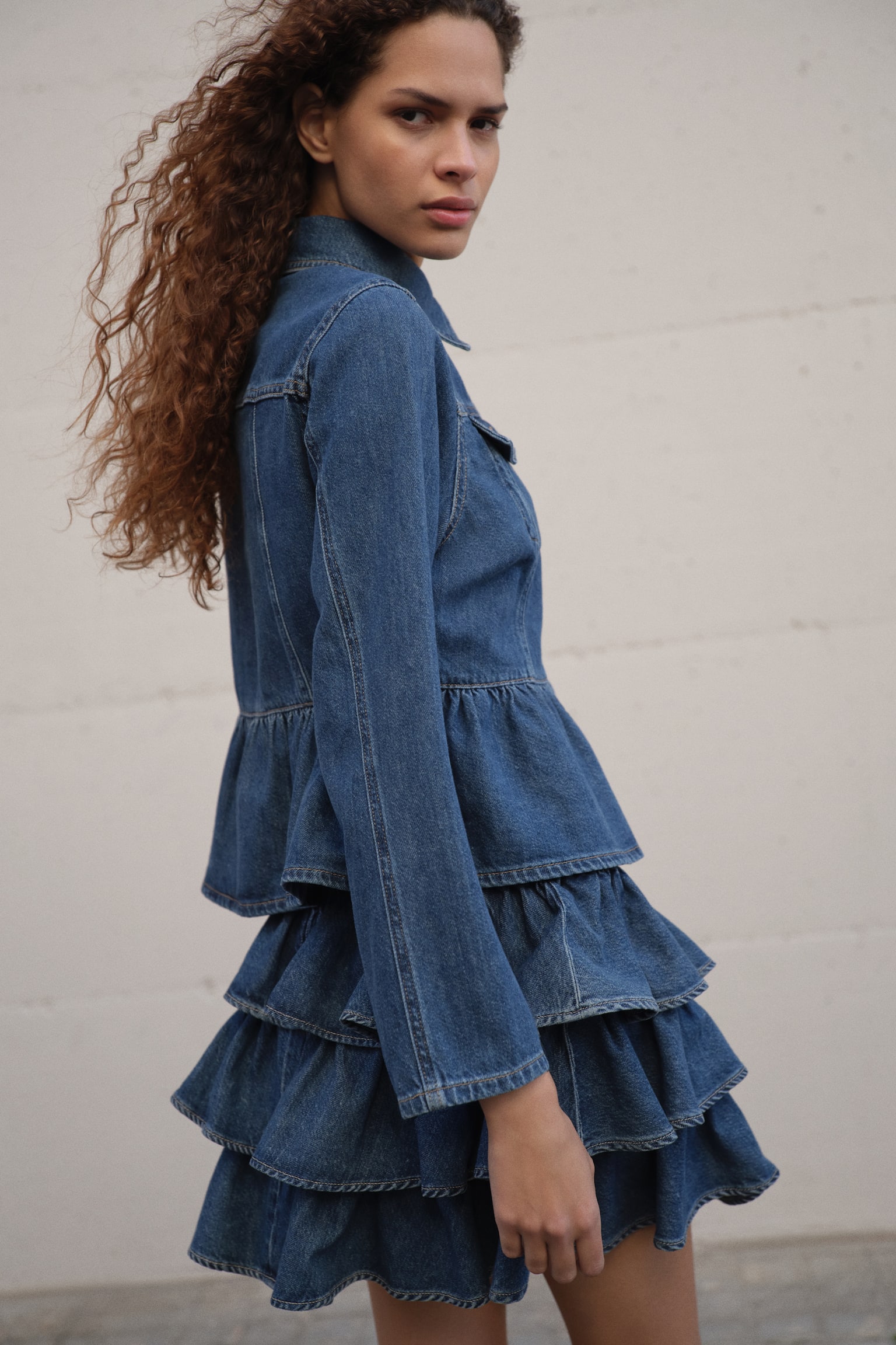 Denim peplum jacket - Denim blue/Light denim blue - 4