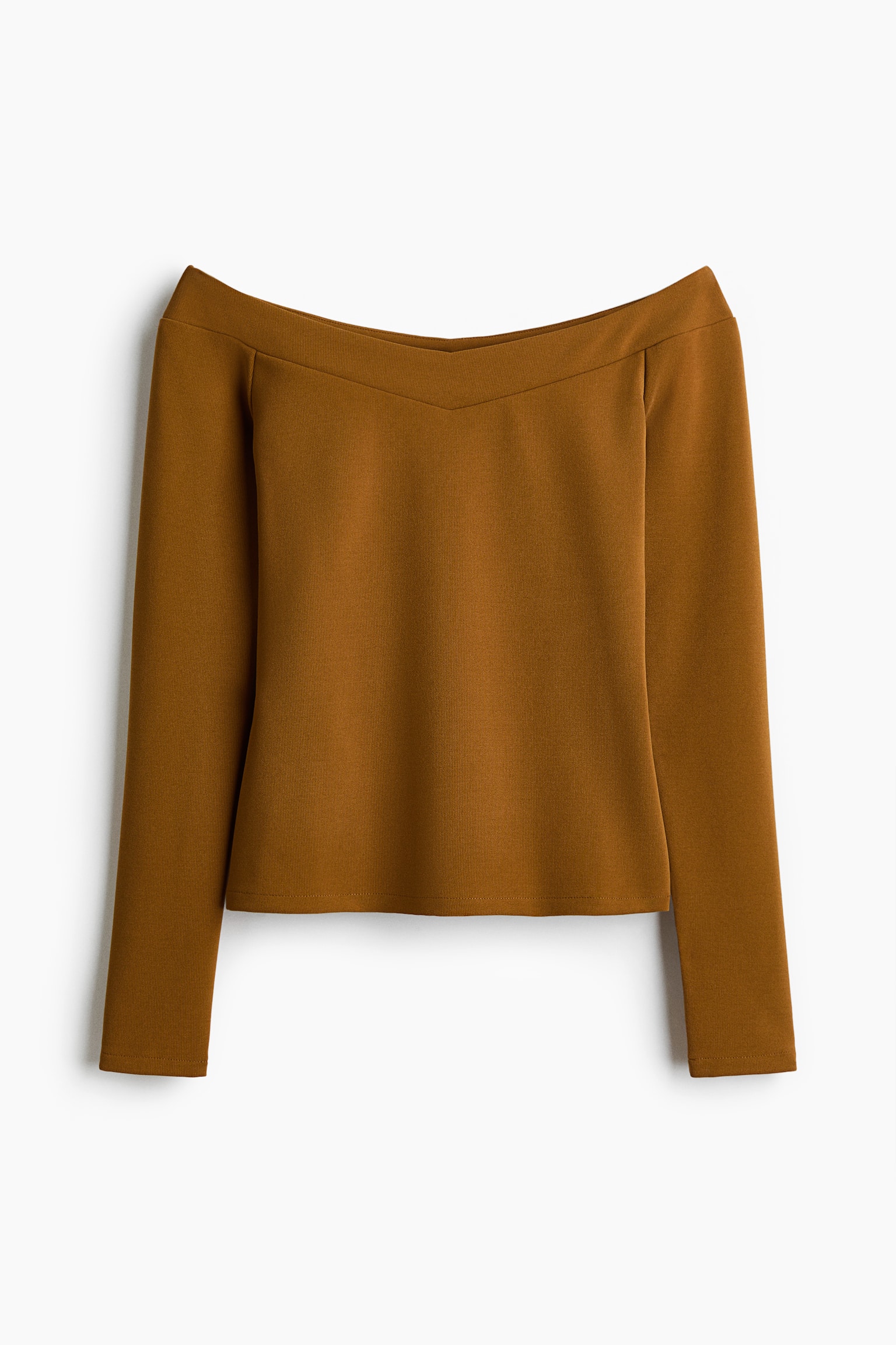 Женский топ H&M Off-the-Shoulder Top, цвет: Светлый коричневый