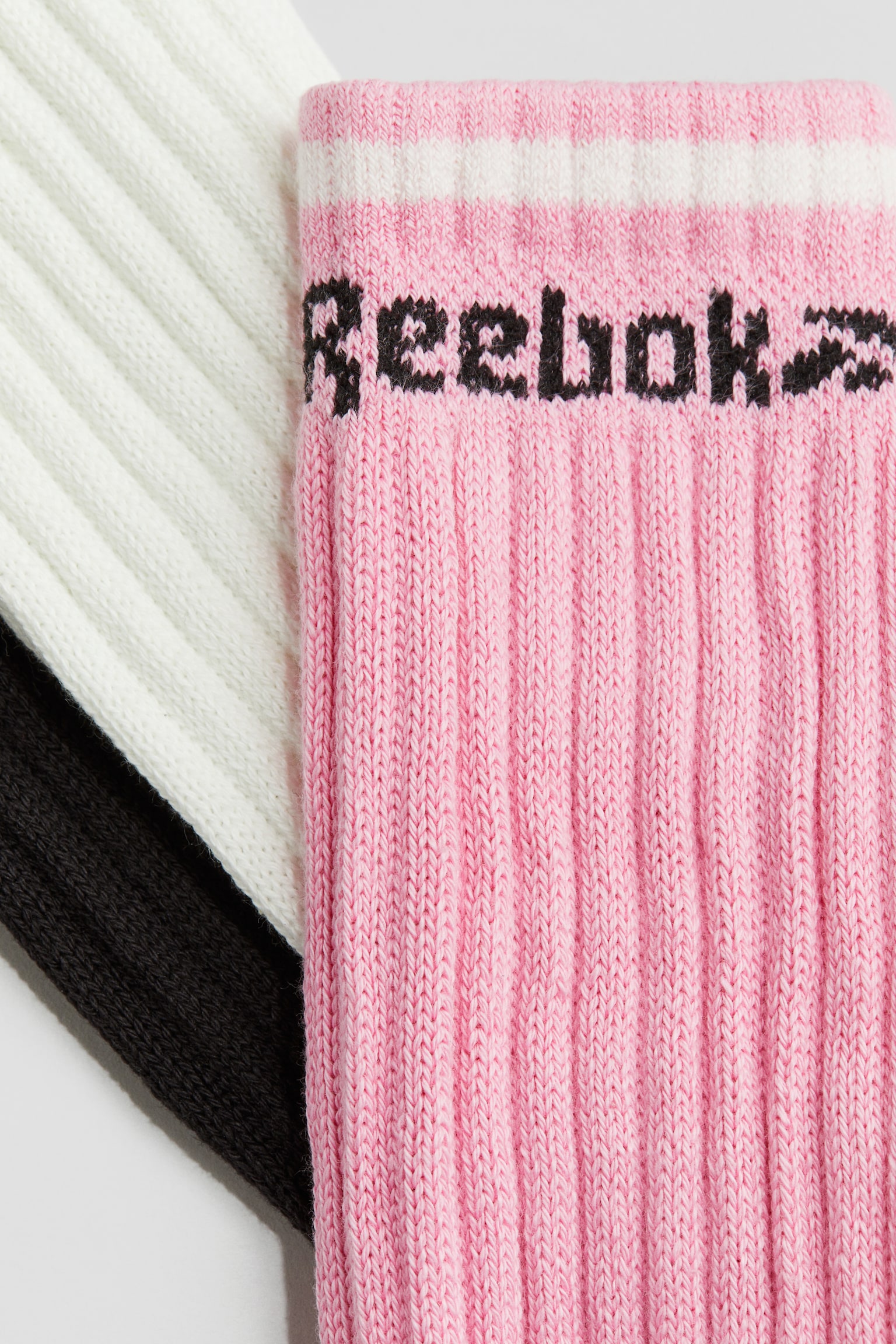 3-pack motif-detail knee socks - Pink/Reebok - 2