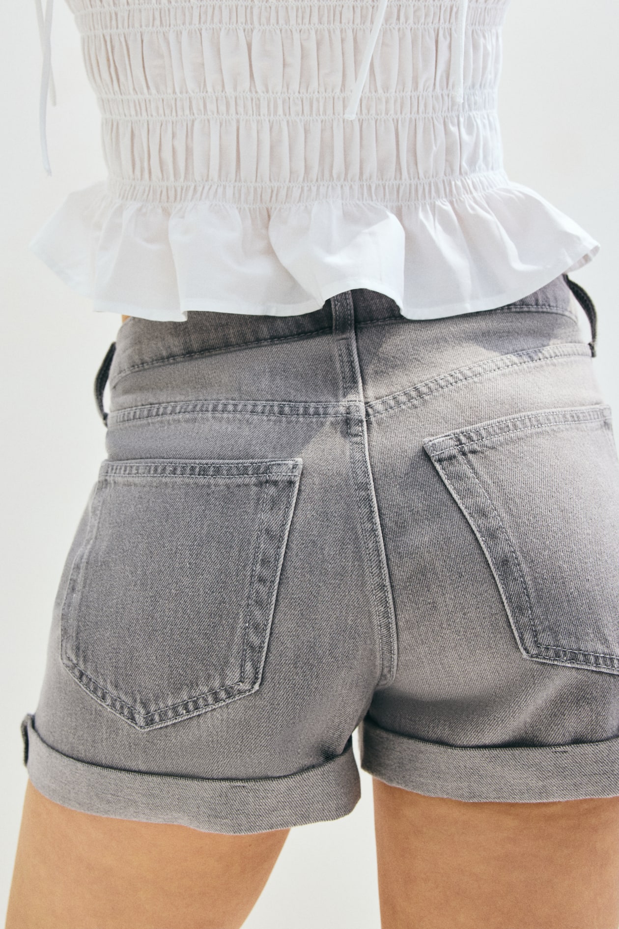 High-Waist Denim Shorts - image 3