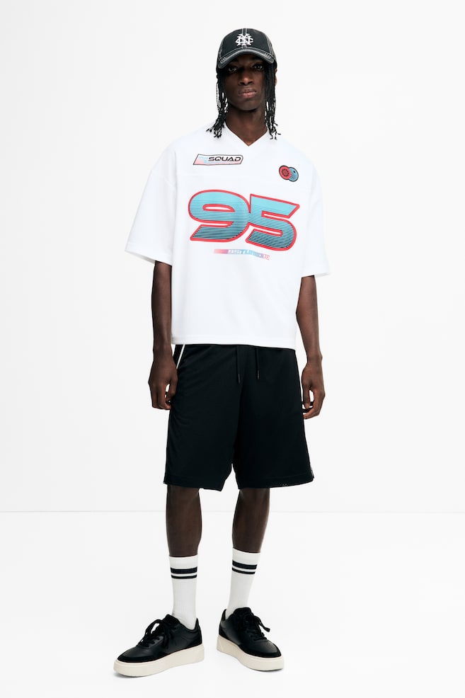 Relaxed Fit Mesh shorts - Black/White - 1