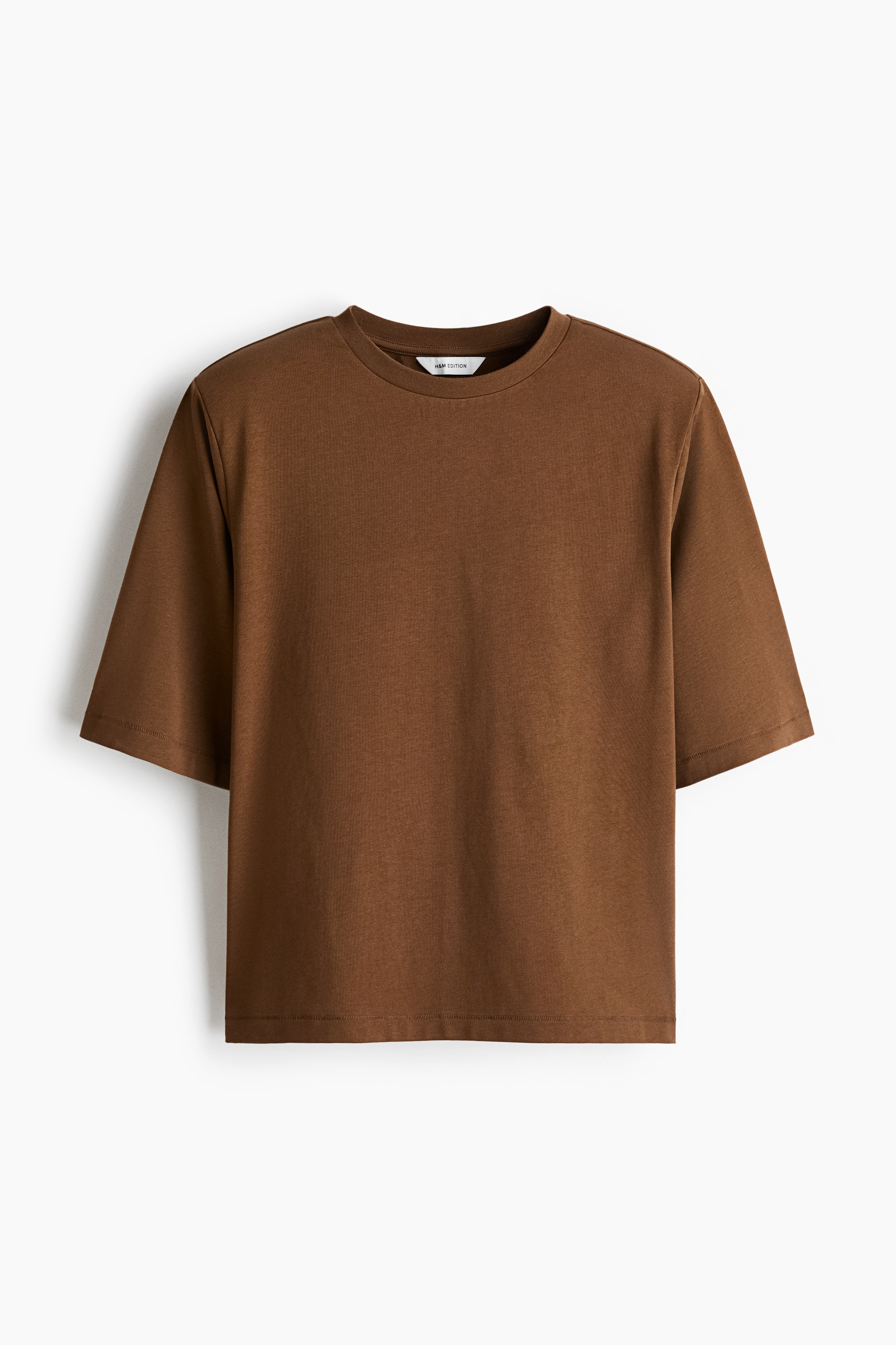 ルーズフィット コットンTシャツ - ブラウン/ホワイト