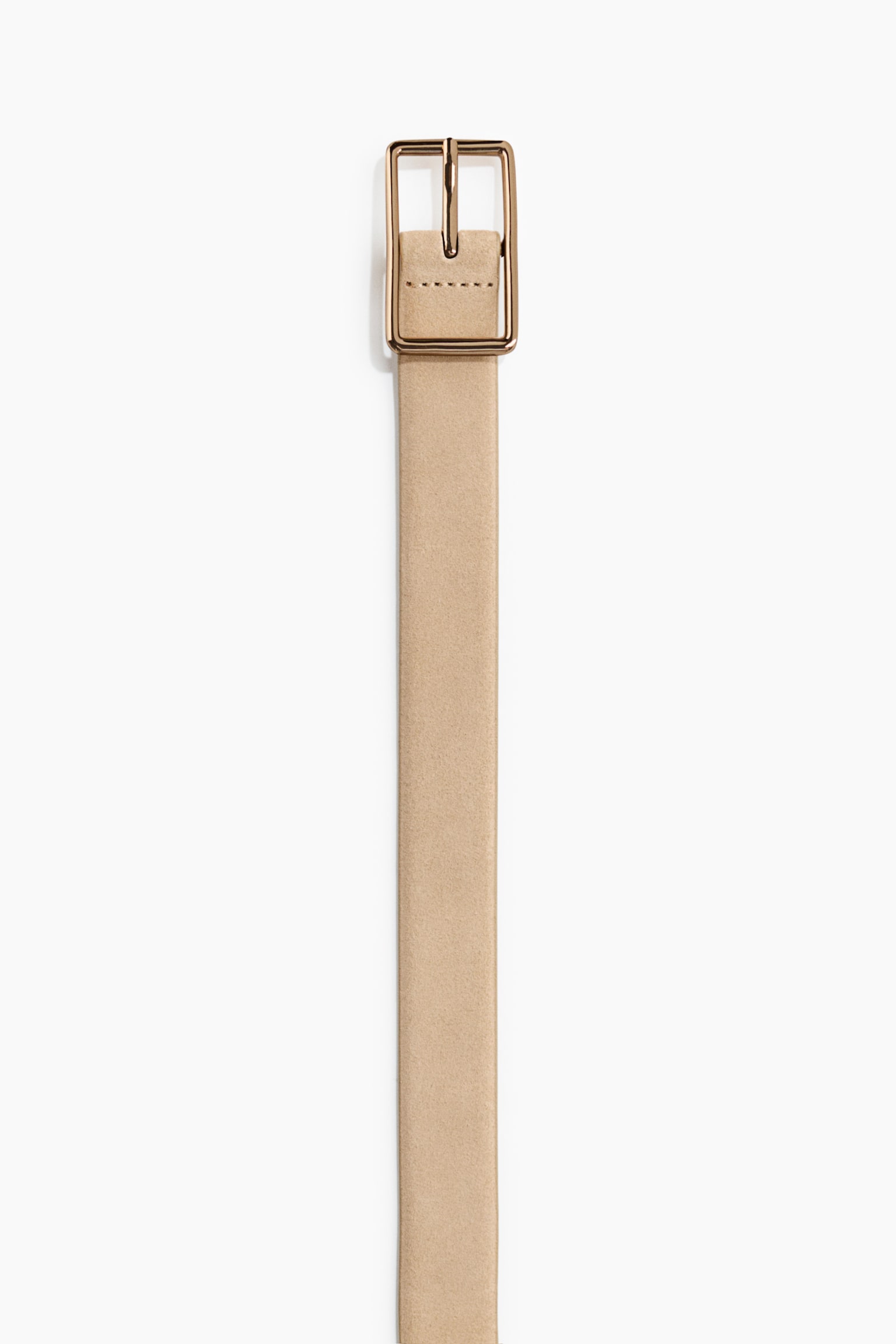 Split leather belt-Beige - 2
