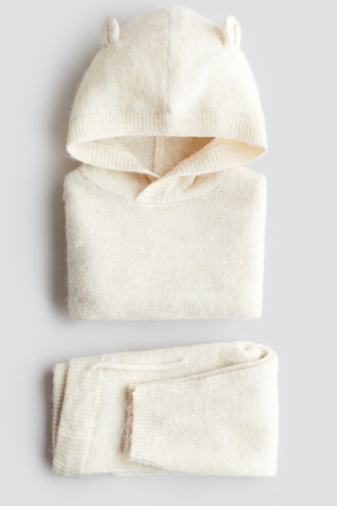 2-piece Fine-Knit Set - Cream - 1