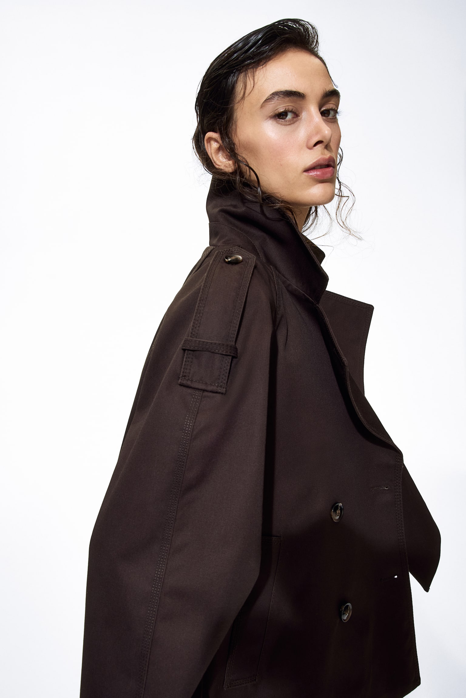 Trenchjacke - Dunkelbraun/Dunkles Khakigrün/Beige - 4