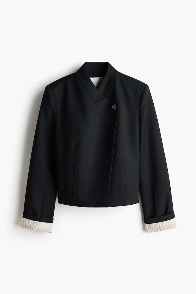Oversized single-breasted blazer - Black - 1