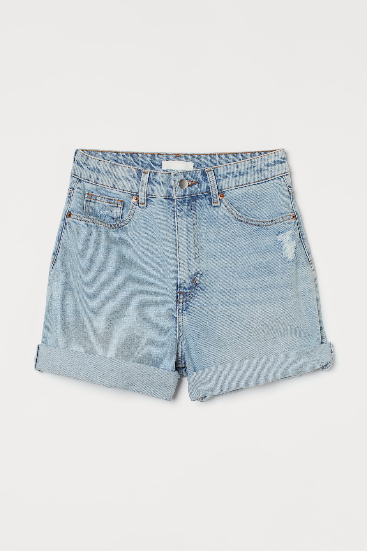 Mom High Denim Shorts - High waist - Short - Light denim blue - Ladies ...