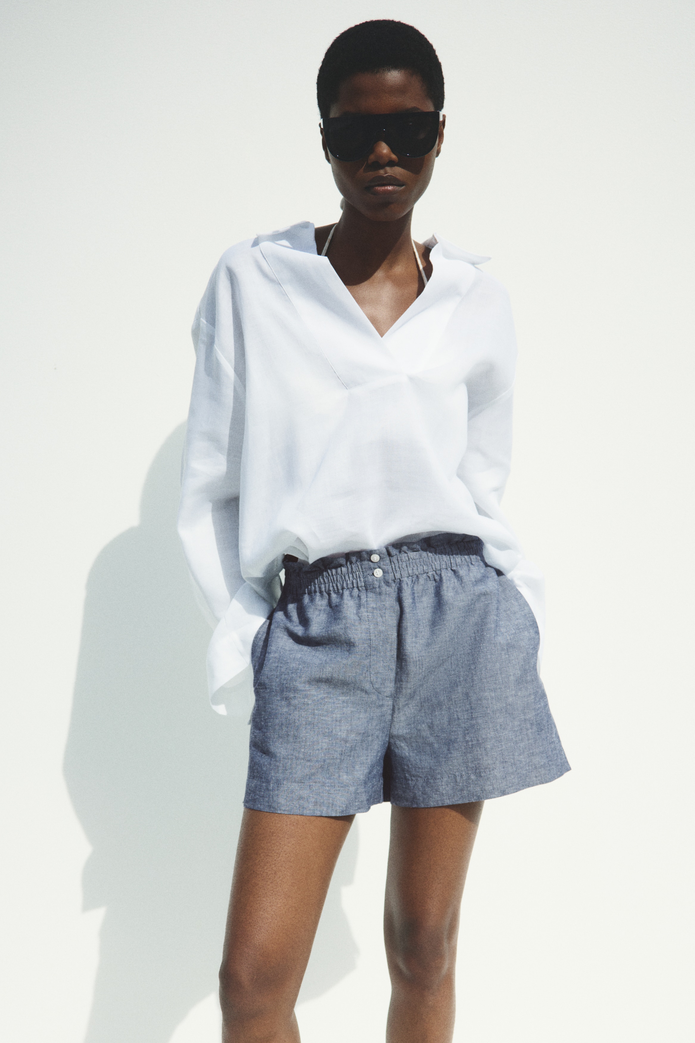Linen-Blend Paper-Bag Shorts from H&M - $24.99