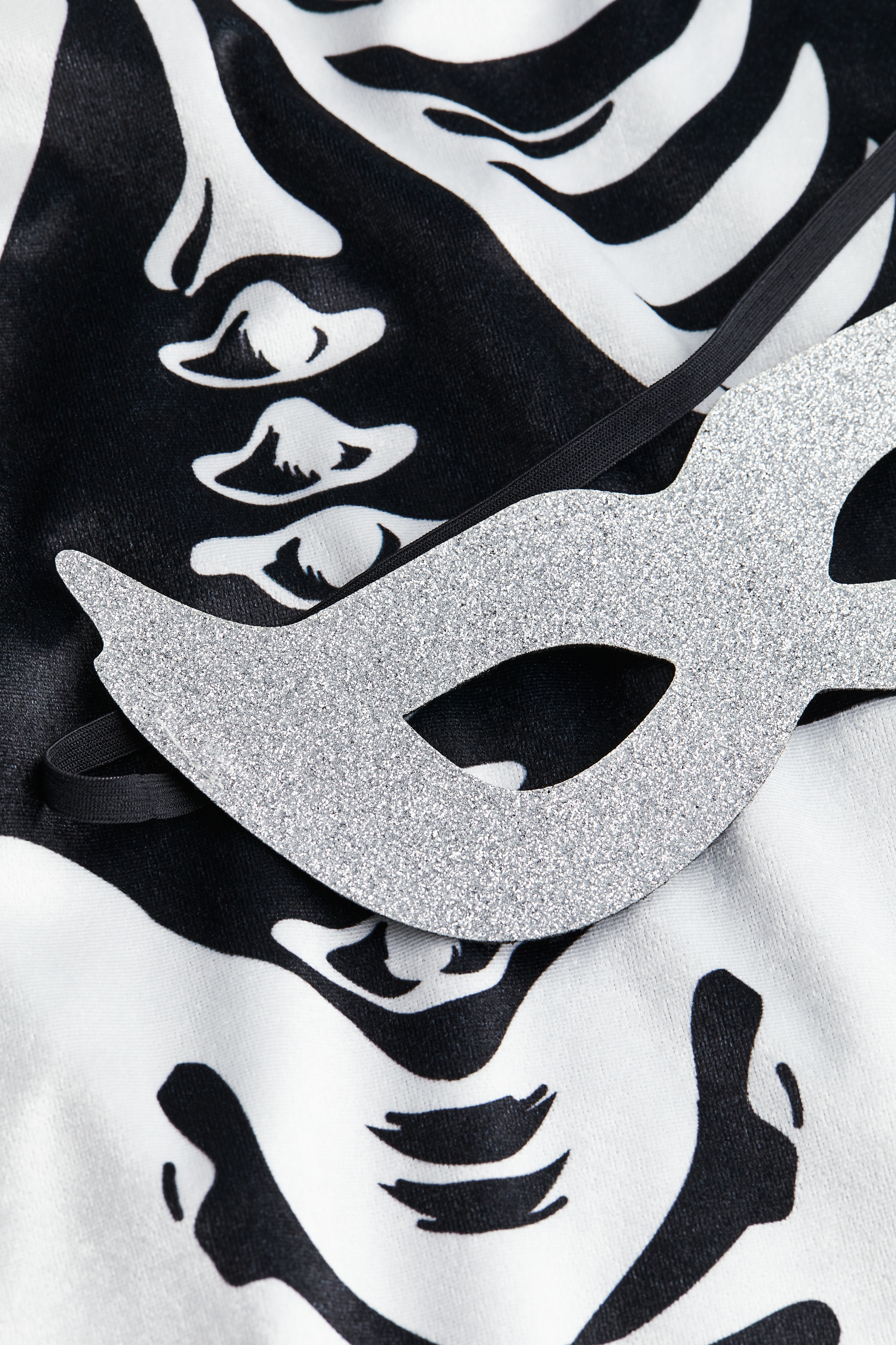 Wicked Costumes X-Ray Skinz Kinderkostüm – Skelettdruck, Mit Kapuze, Größe M (5-7 Jahre), Schwarz