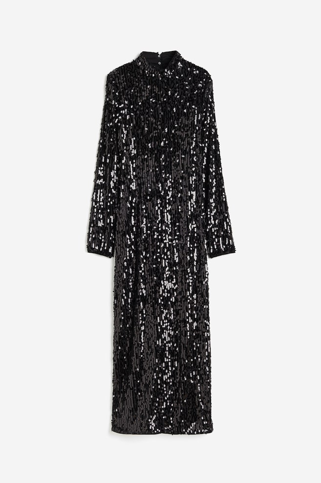 Long sequined dress - Black - 2