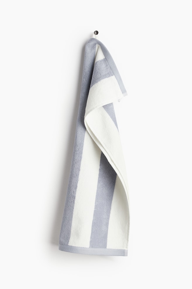 Striped Hand Towel - Light dusty blue/striped/Beige/striped/Black/striped/Powder pink/striped/Light yellow/striped/Dark green/white striped/Brown/striped/Navy blue/striped - 1
