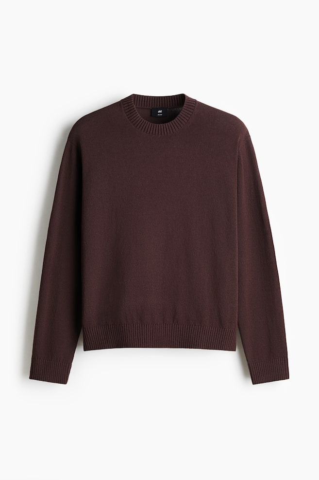 Sweter Relaxed Fit - Brązowy/Kremowy - 1