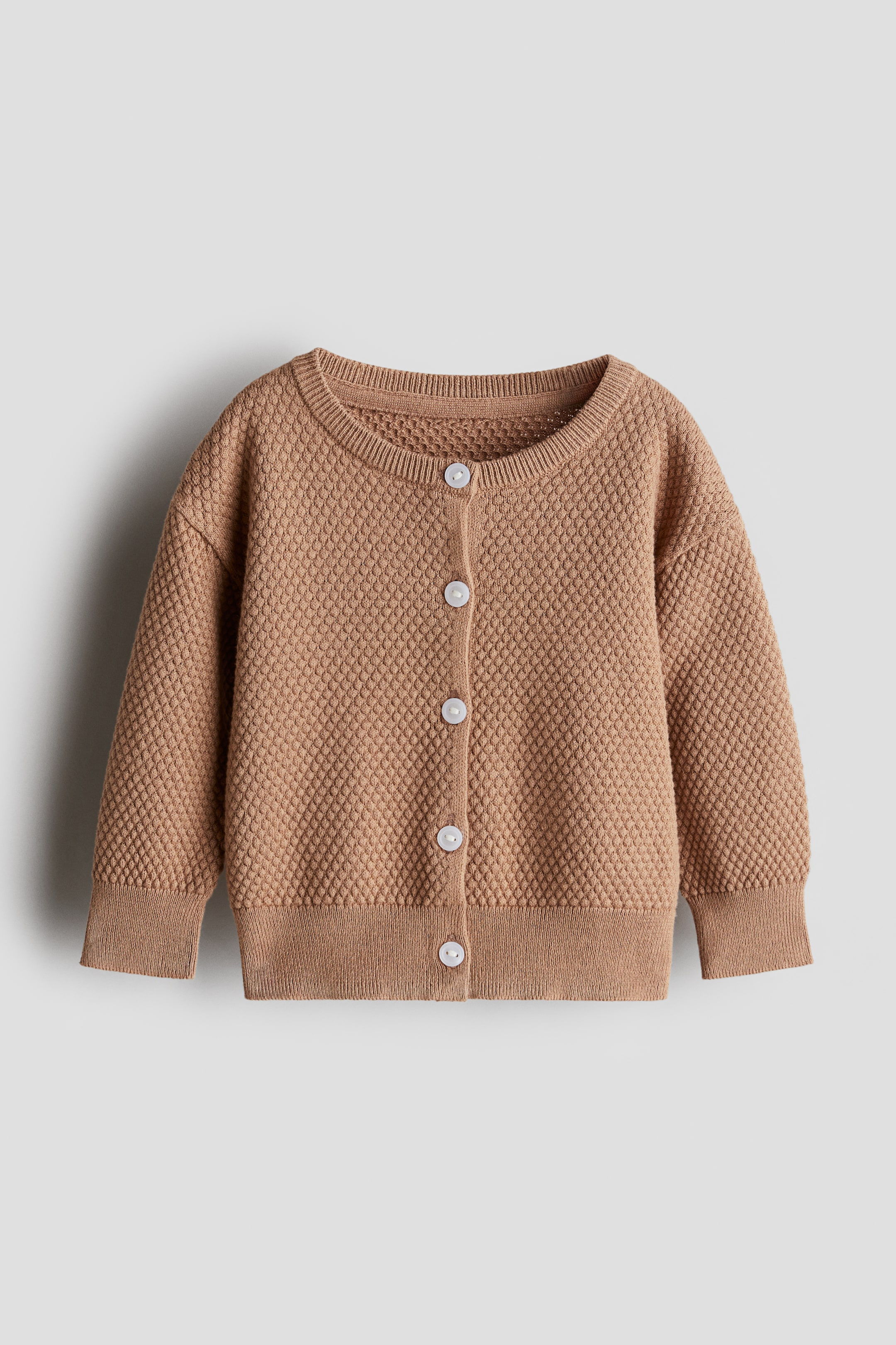 Pattern-knit Cotton Cardigan