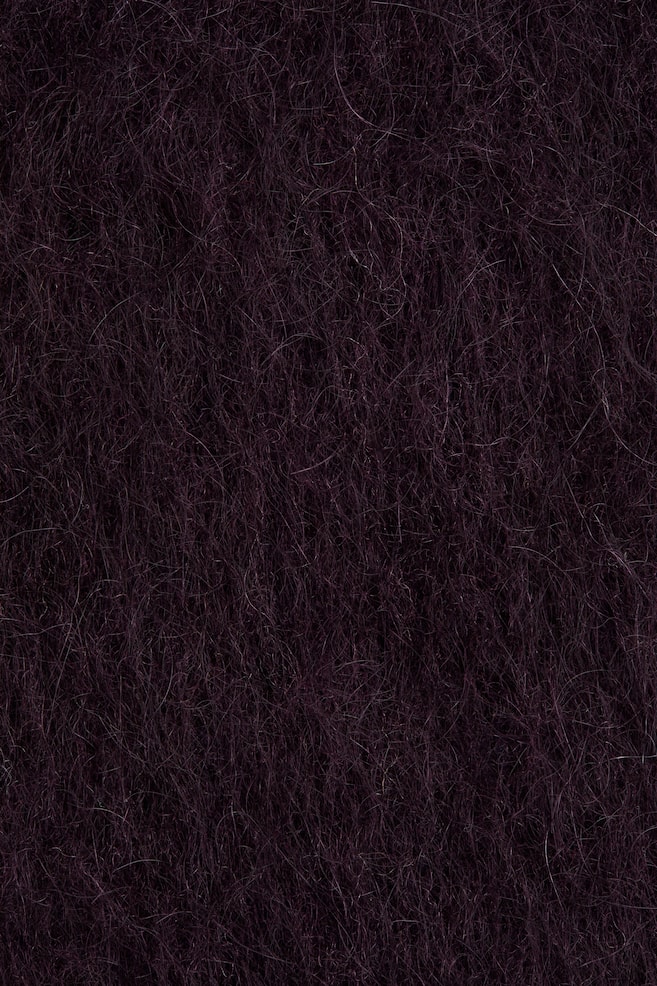 Top en mezcla de mohair con cuello fular-Morado - 3