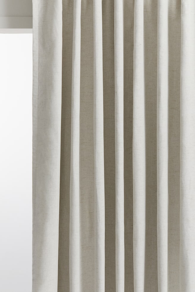 1er-Pack Breiter Verdunkelungsvorhang - Weiss/Beige - 1