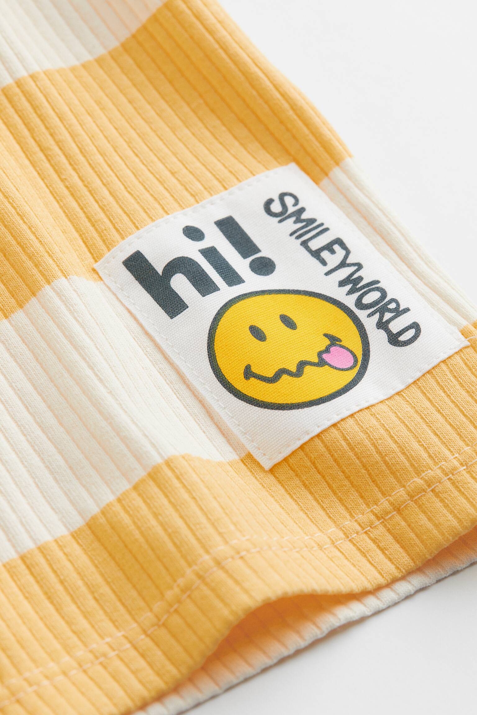 Cropped Cotton Tank - Yellow/SmileyWorld - 2