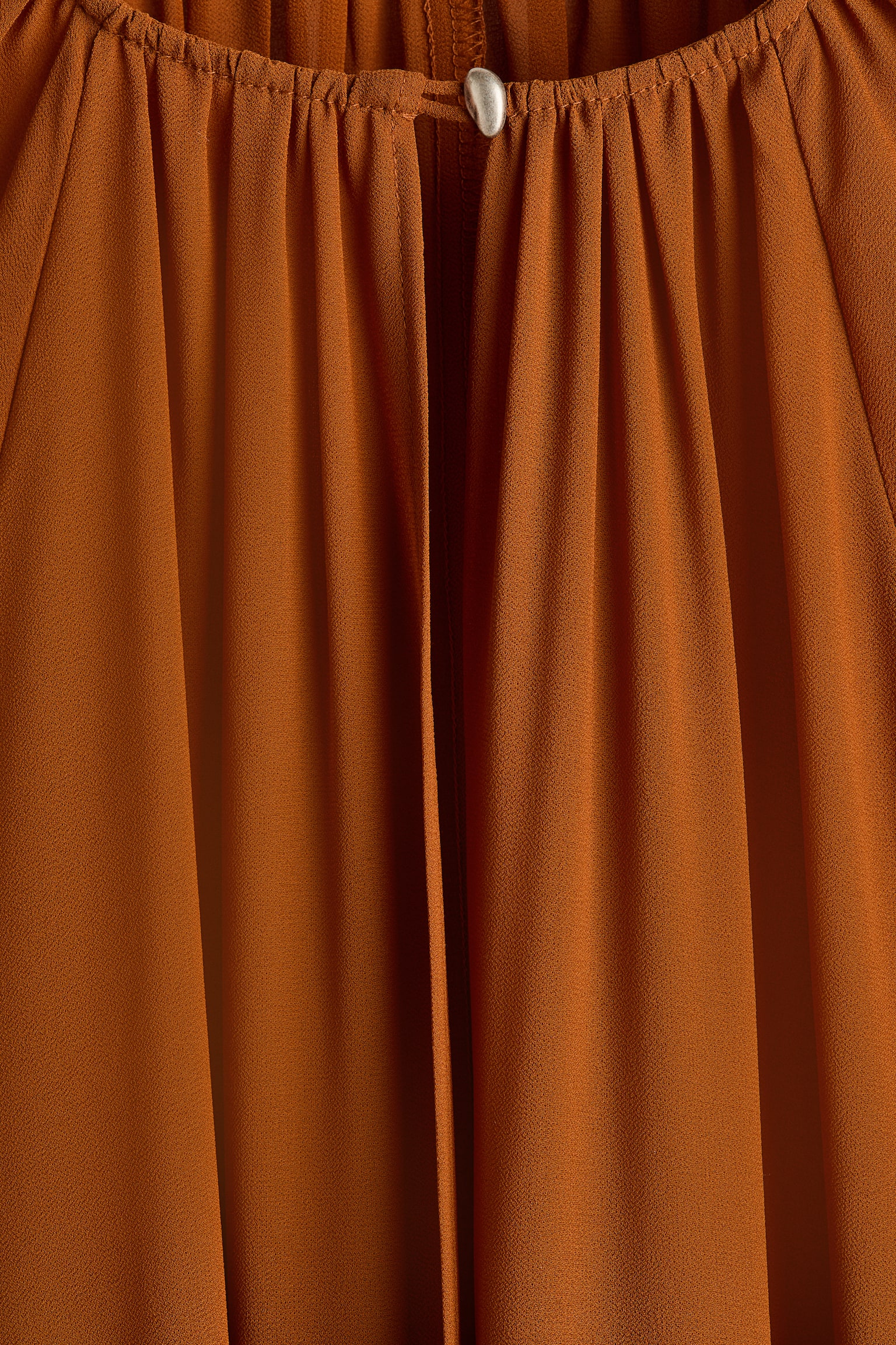 Caftan froncé en mousseline - Marron - 4