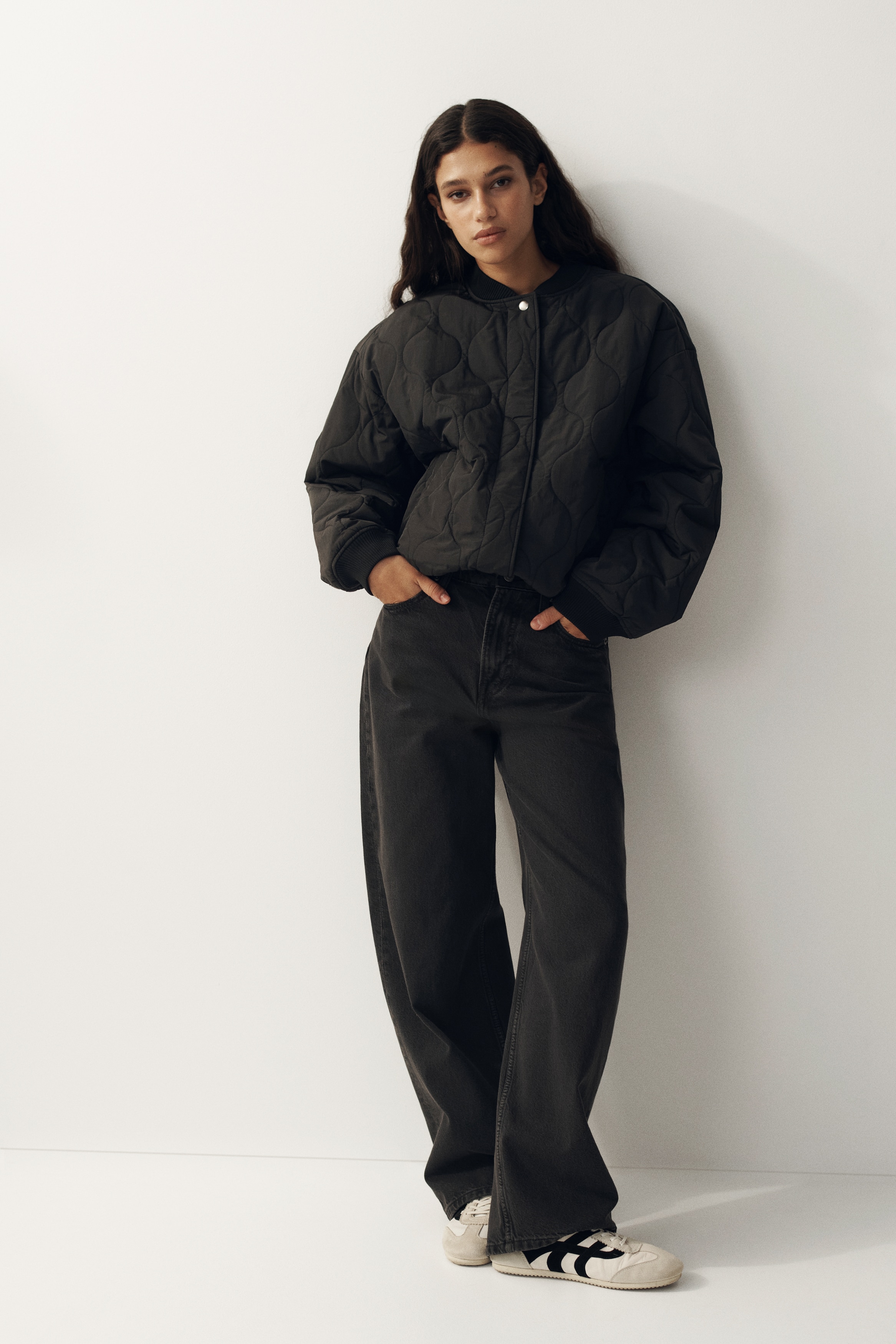 Prošivena bomberka - Crna