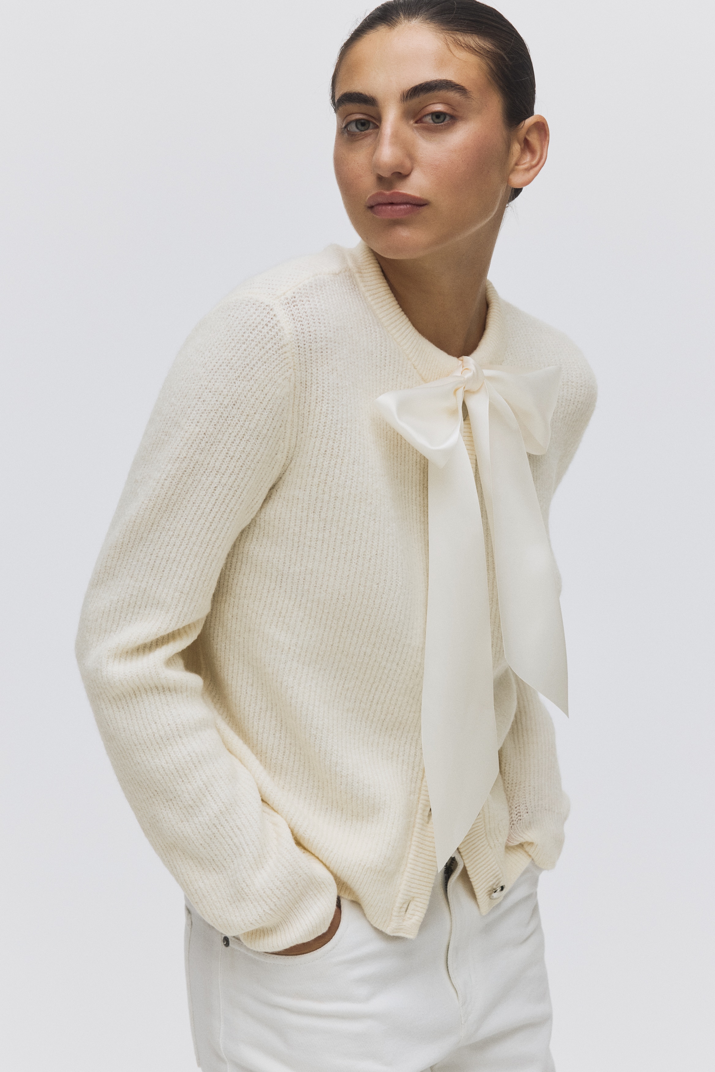 Bow-detail cardigan